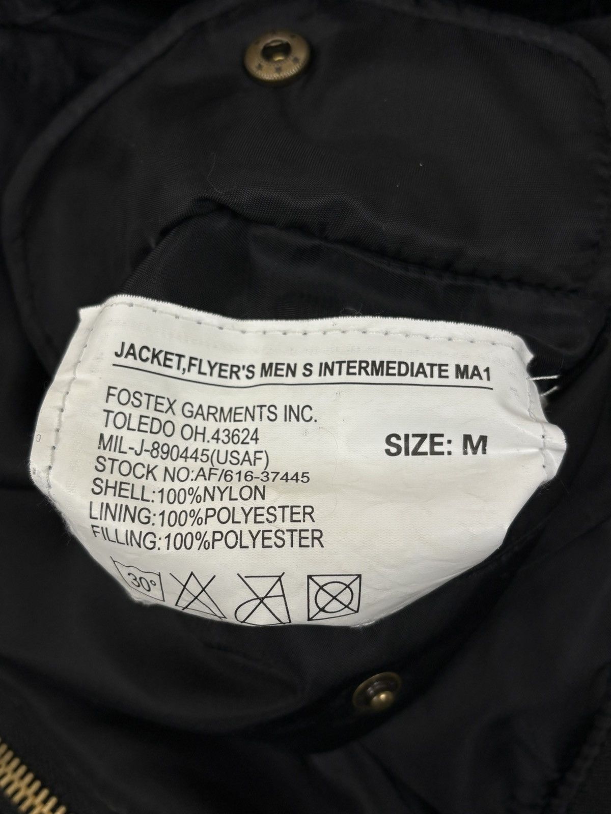 Fostex Garments Vintage Fostex Garments MA1 USAF Bomber Jacket Black M Size US M / EU 48-50 / 2 - 7 Thumbnail