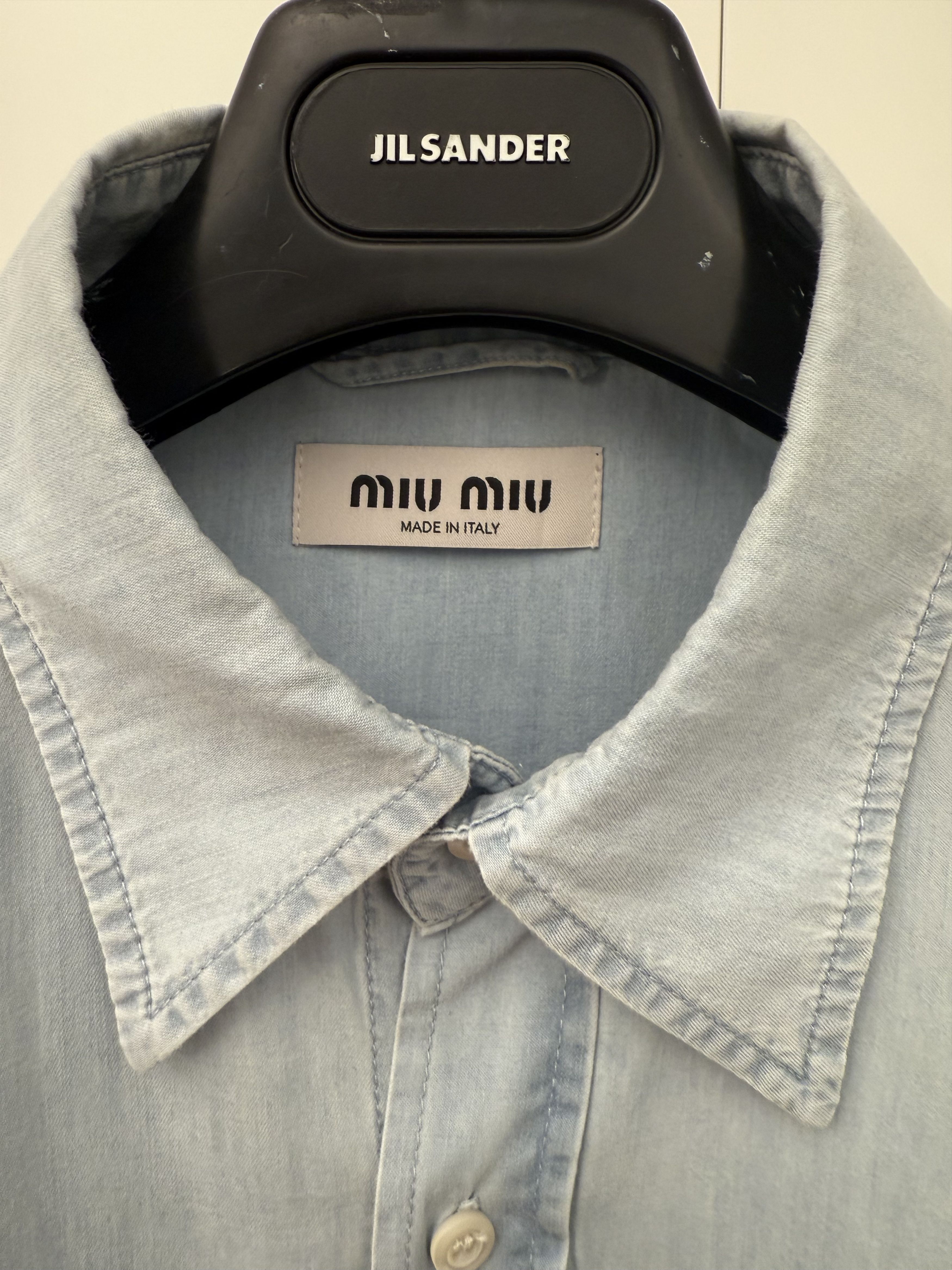 Miu Miu Miu Miu Washed Chambray Shirt € 1,000 Size L / US 10 / IT 46 - 3 Thumbnail