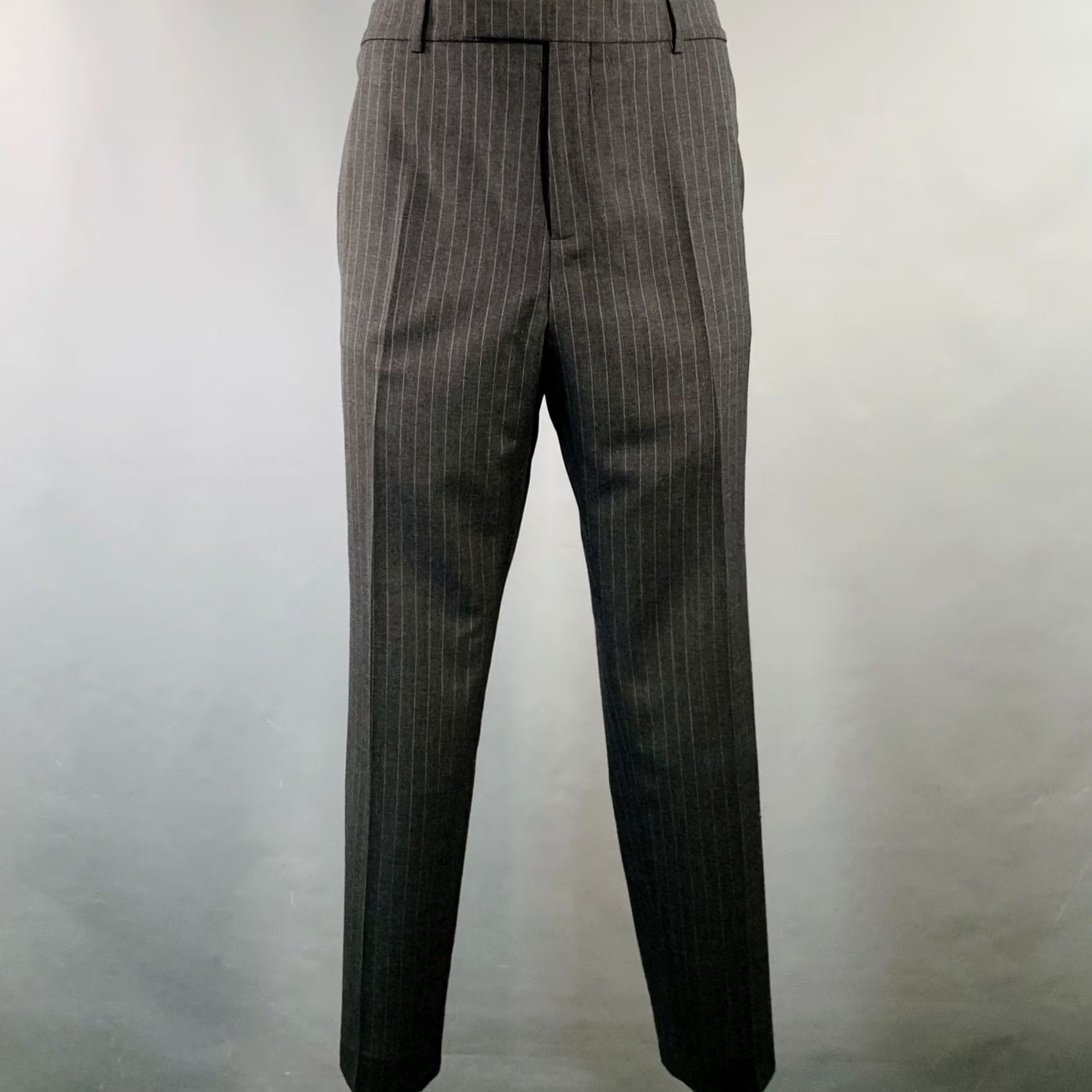 Celine CELINE Size 44 Regular Grey Charcoal Stripe Wool Polyester Suit Size 44R - 4 Thumbnail