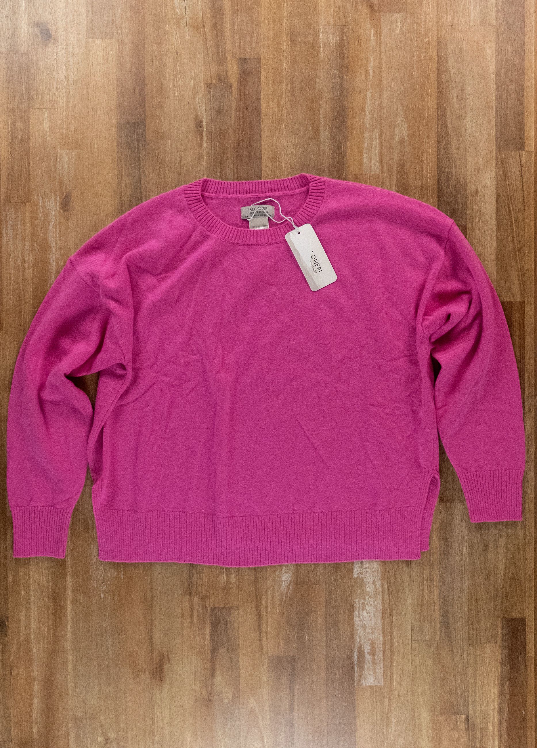 FALCONERI pink cashmere oversize side slit sweater Medium