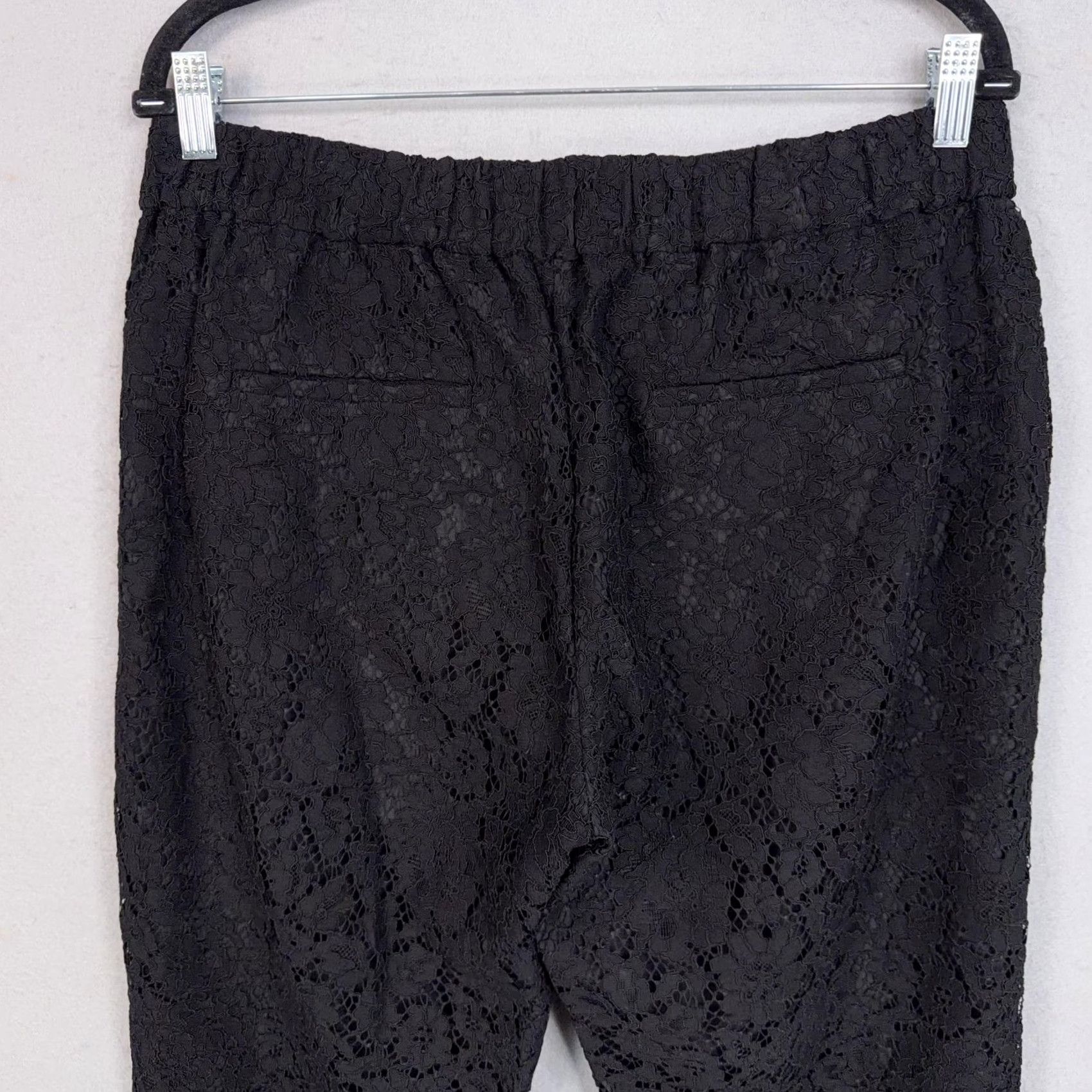 J.Crew J.CREW Pants Women's 10 Black Lace Tapered Pull On Lined Dressy Party Cropped Mockup Size 32" / US 10 / IT 46 - 7 Thumbnail