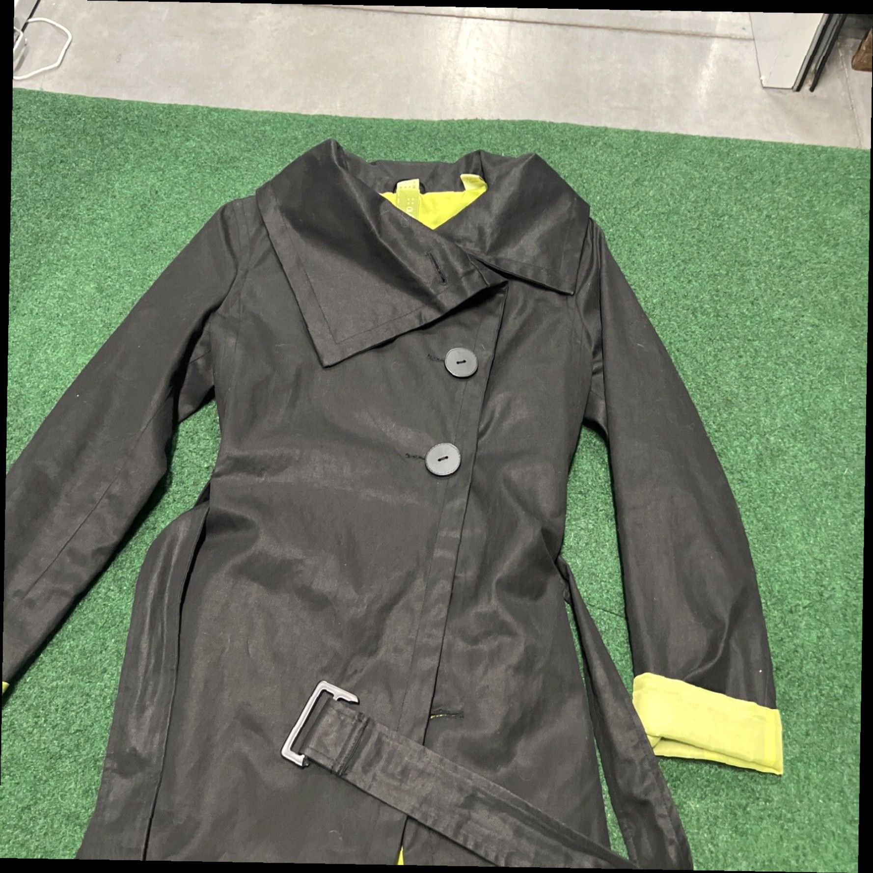 Vintage Soia & Kyo Black Long Trench Coat Jacket, Size Medium Size M / US 6-8 / IT 42-44 - 2 Thumbnail