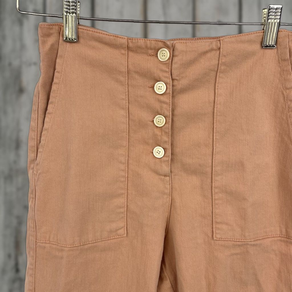 Vintage Rita Row Pants Womens Small High Rise Cropped Pocket Button Pink Peach Vintage: No? Size 28" / US 6 / IT 42 - 1 Thumbnail
