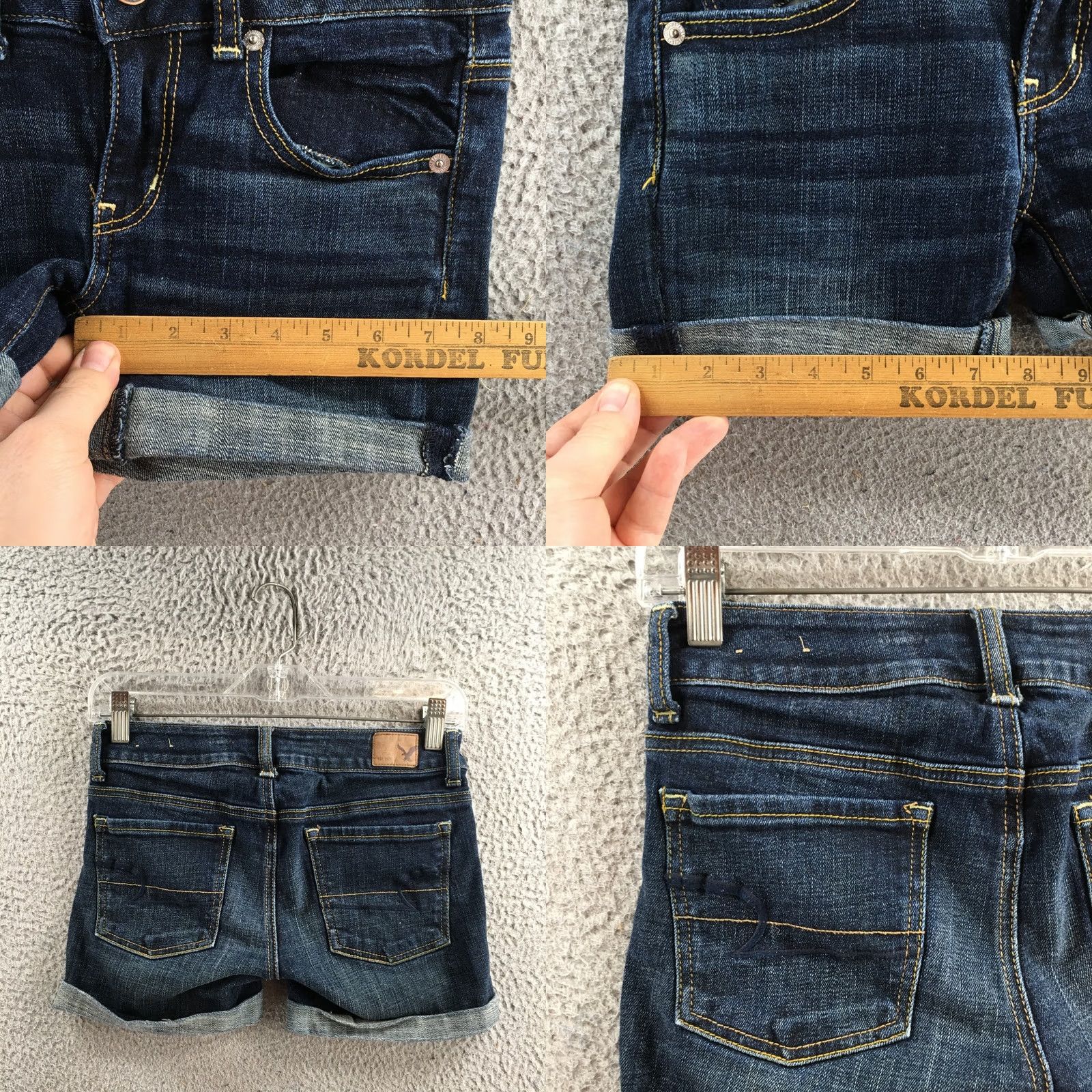 American Eagle Outfitters American Eagle Outfitters Denim Cuffed Shorts Womens 00 Blue Mid Rise Zip Fly Adult Regular Size 00 Blue Denim Shorts Size 24" / US 00 / IT 34 - 8 Thumbnail