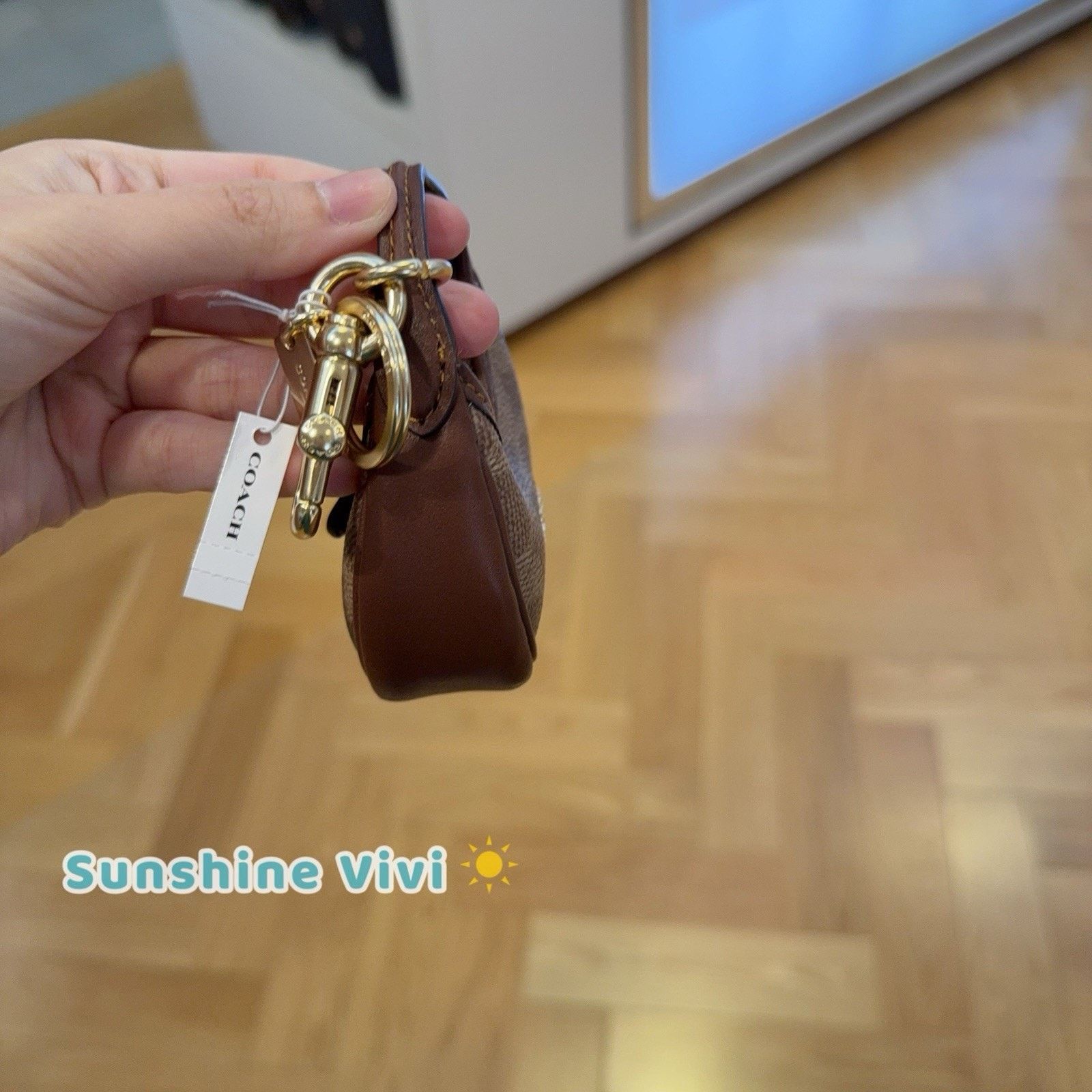 Coach NWT Coach Mini Carmen Bag Charm Gold/Tan/Brown CBK67 Size ONE SIZE - 2 Thumbnail