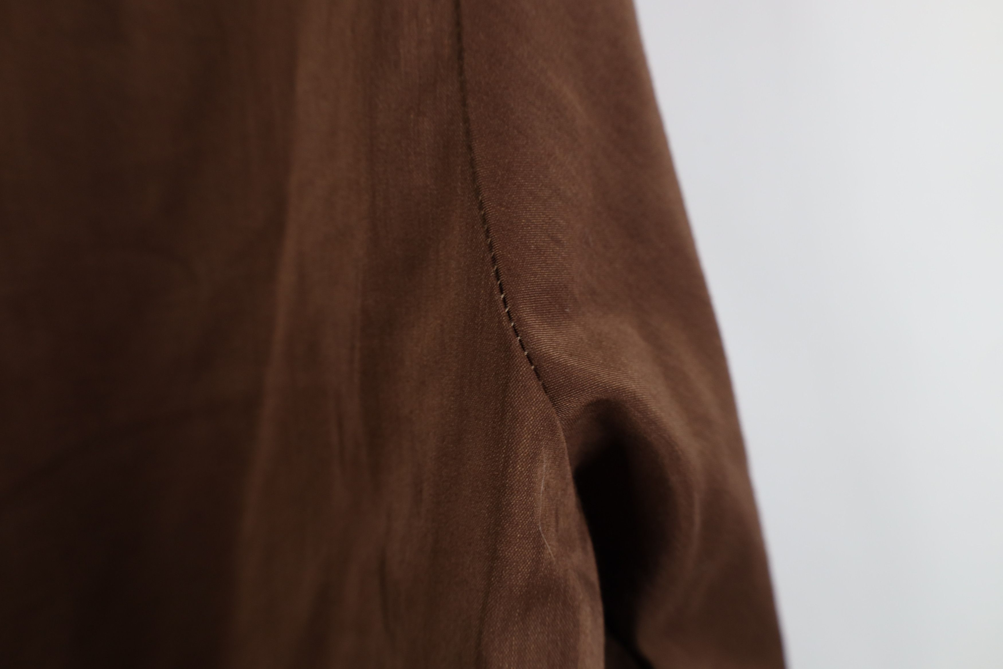 Vintage Vintage 70s Streetwear Thin Dagger Collar Button Shirt Brown Size US L / EU 52-54 / 3 - 13 Thumbnail