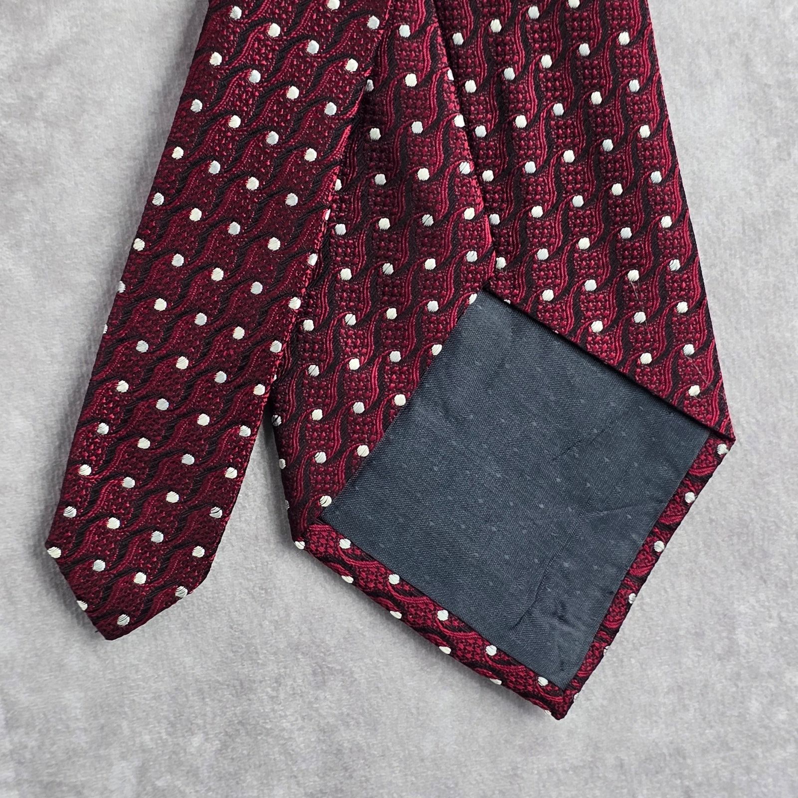 Burma Bibas Burma Bibas Red Geometric Polka Dot Silk Men's Neck Tie NWOT Size 30 - 6 Thumbnail