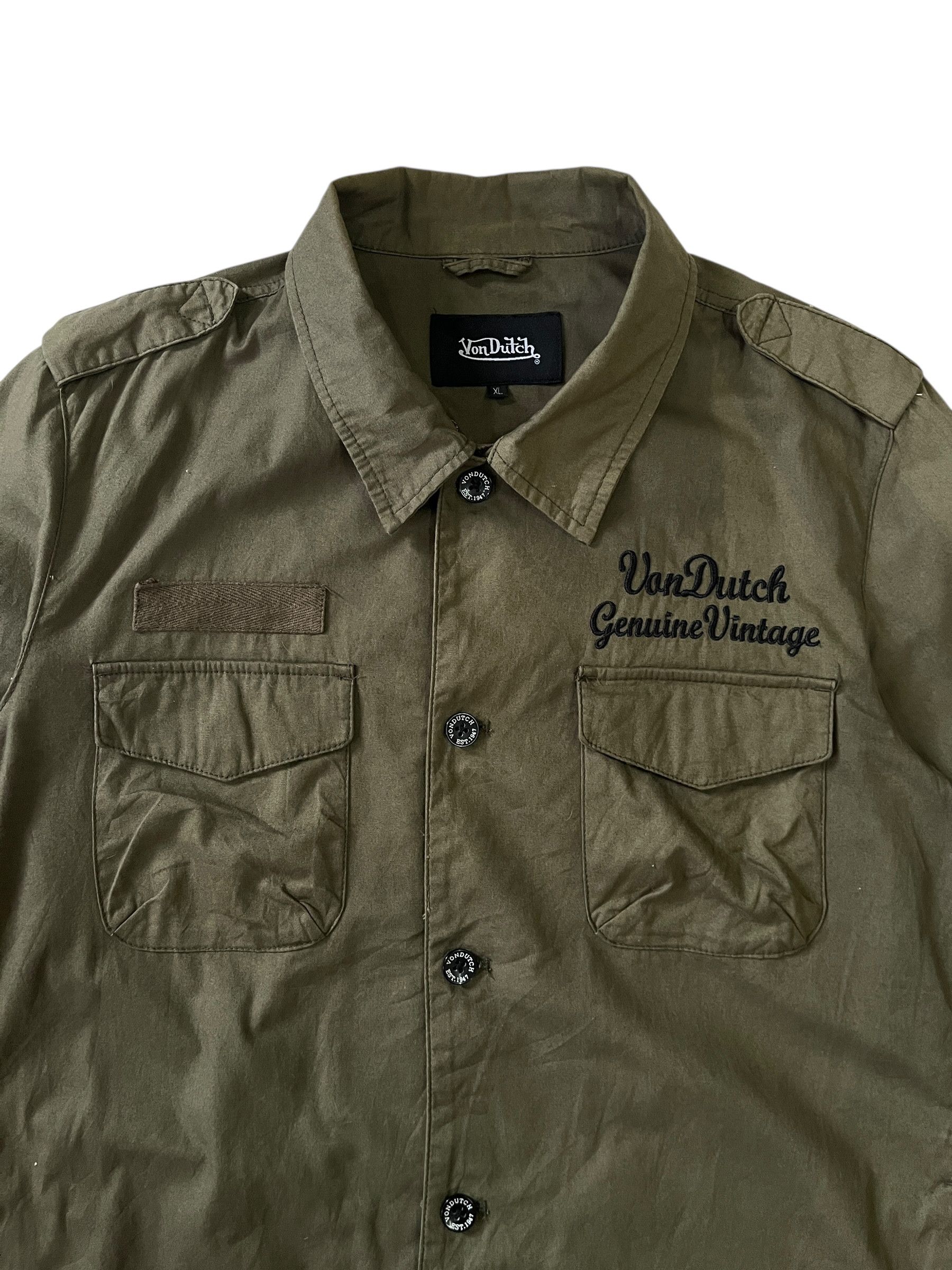 Von Dutch Von Dutch Olive Green 3 Quarter Sleeves Size US L / EU 52-54 / 3 - 3 Thumbnail