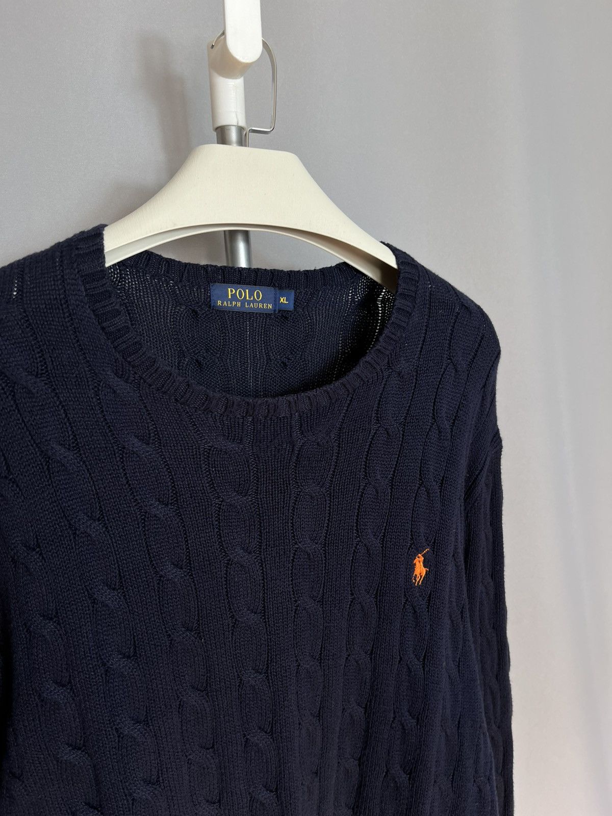 Polo Ralph Lauren Polo Ralph Lauren Cable Knit Sweater Navy Cotton Mens Size US XL / EU 56 / 4 - 3 Thumbnail