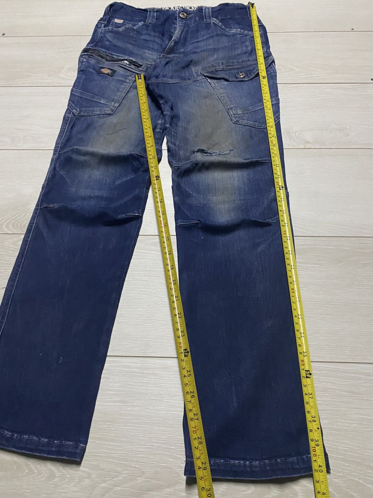 Dickies Vtg Dickies Blue Wash Double Knee Cargo Skinny Slim Jeans Size US 29 - 12 Thumbnail