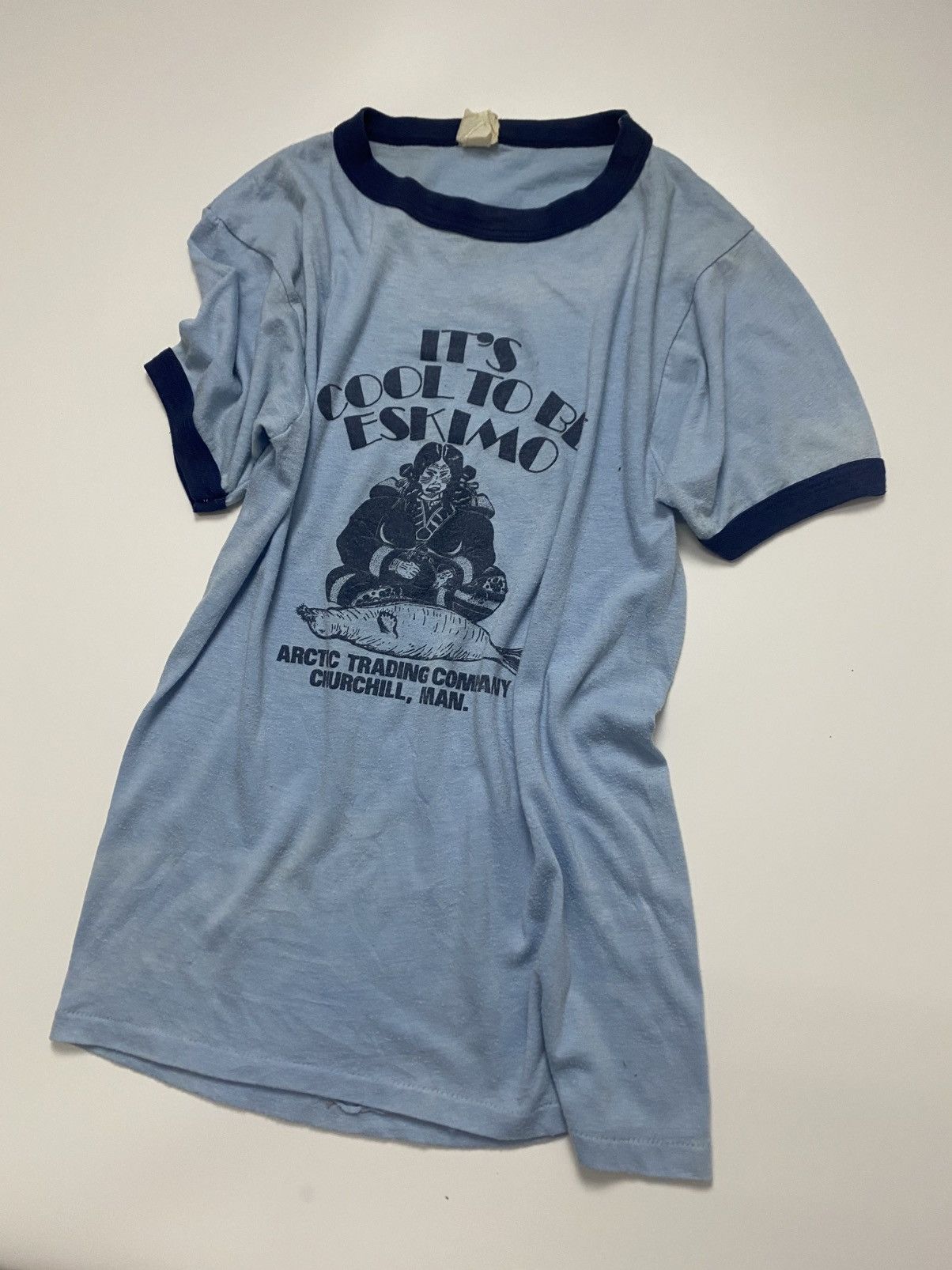 Vintage Rare Vintage Eskimo native red indian ringer tee Size US S / EU 44-46 / 1 - 1 Thumbnail