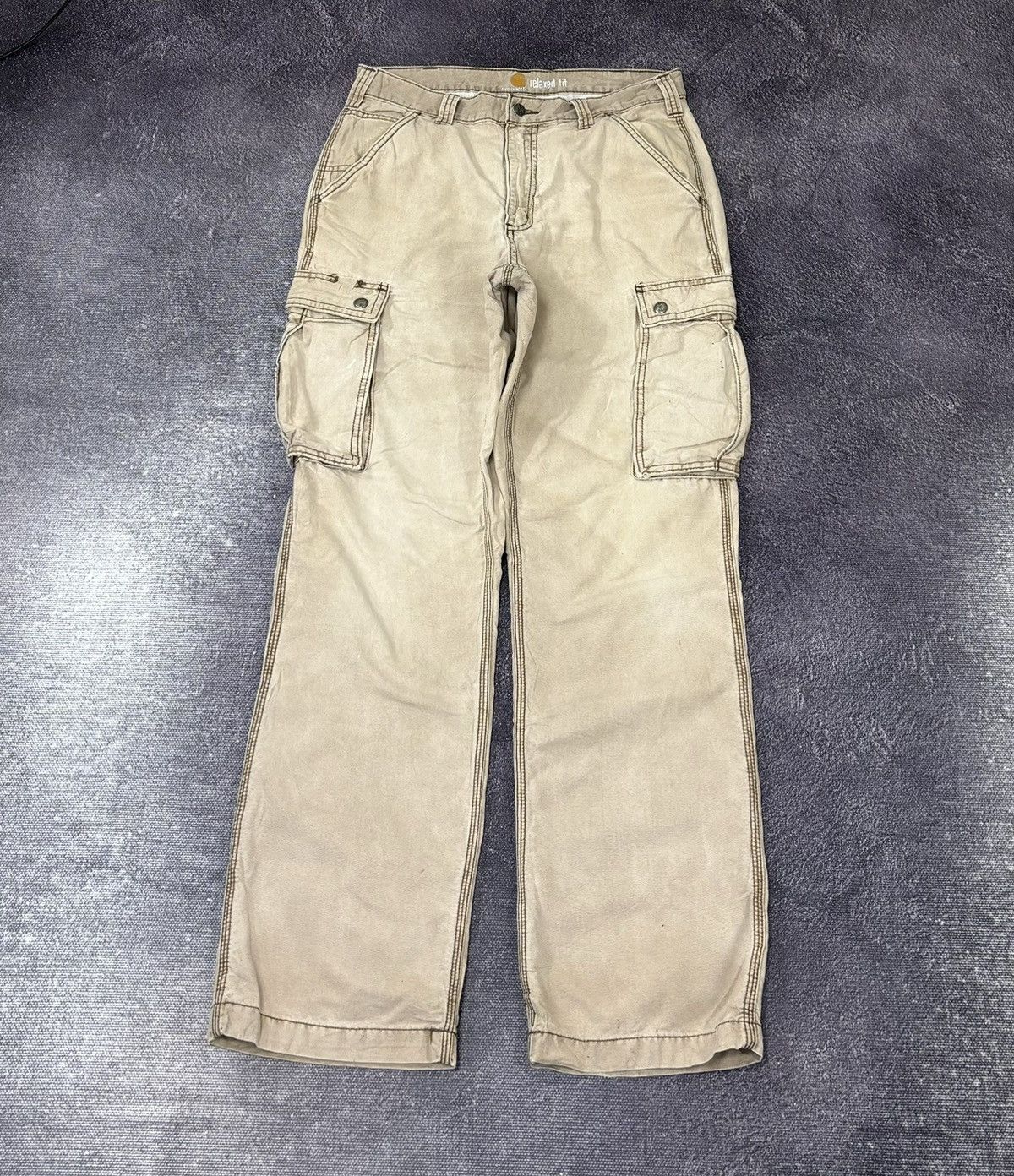 Carhartt Vintage Carhartt Y2K Faded USA Work Hype Cargo Pants Size US 32 / EU 48 - 2 Thumbnail