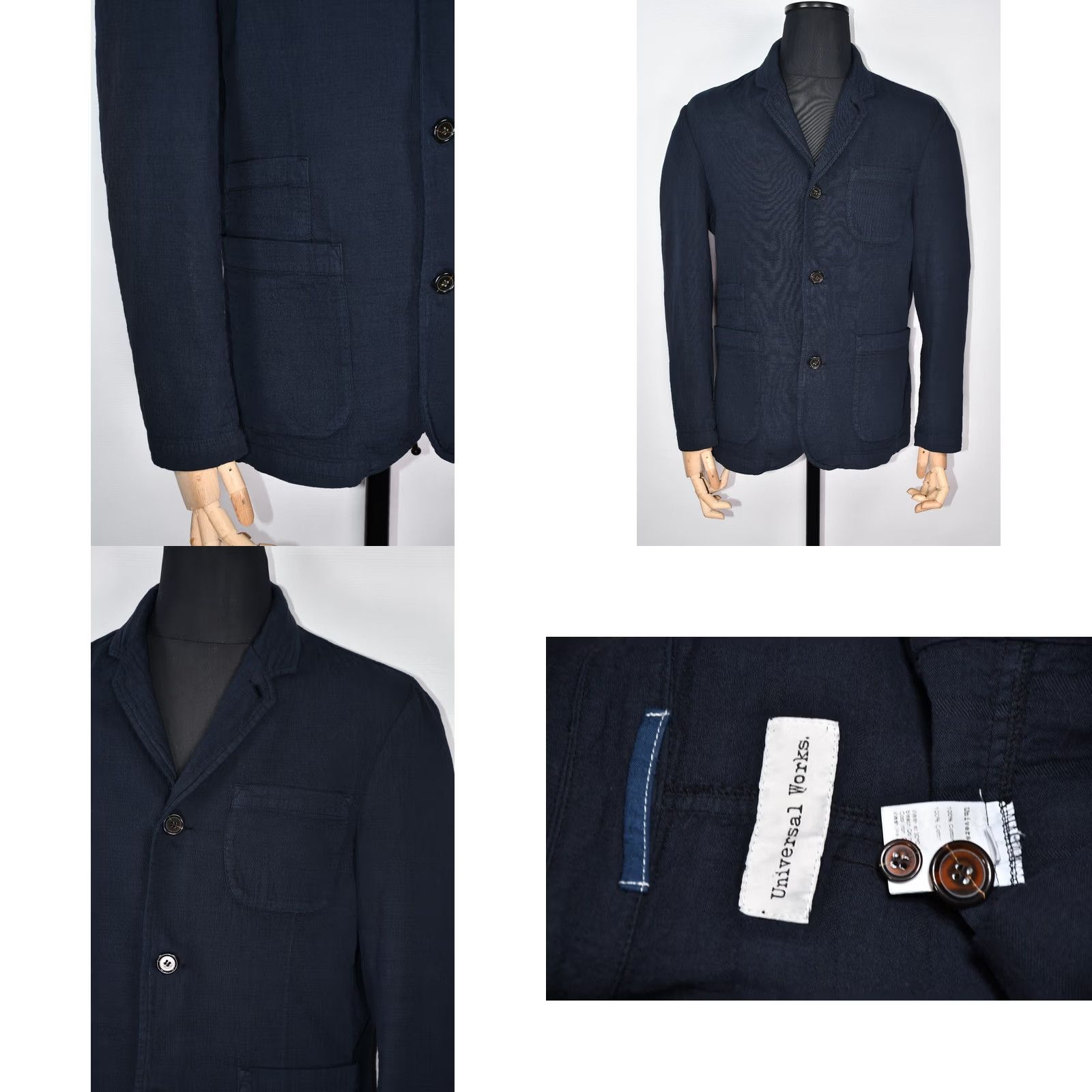 Universal Works Universal Works Blazer Jacket Mens L Cotton Blue 100% Cotton Solid Regular Vintage: No Size 42R - 8 Thumbnail