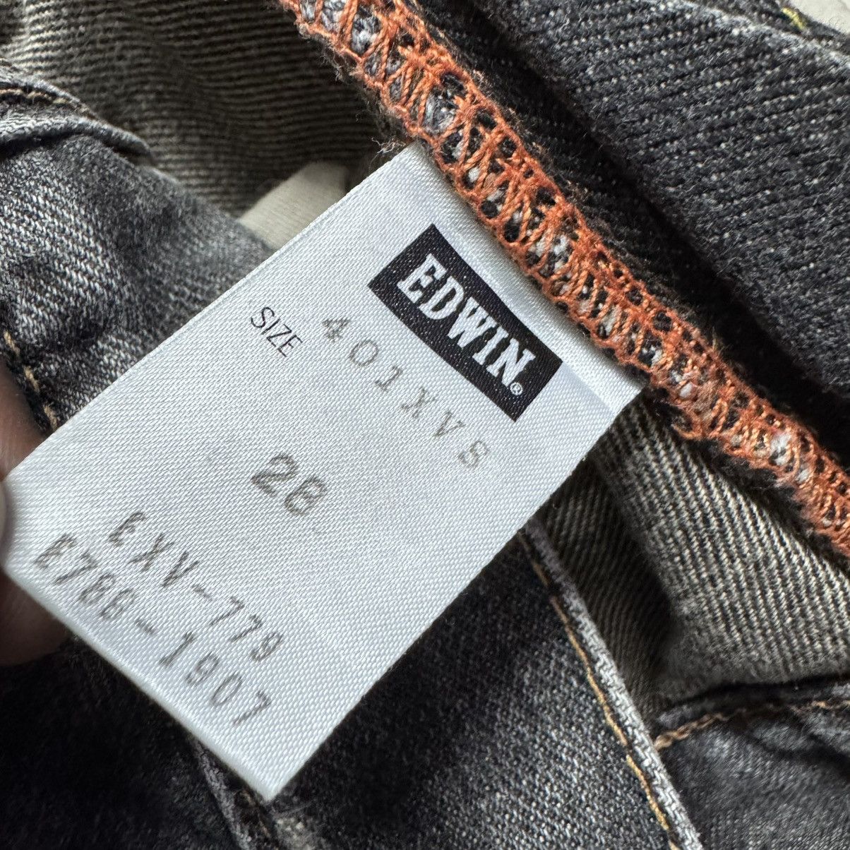 Edwin Vintage Edwin 401XVS Faded Black Denim Flare Jeans Size US 30 / EU 46 - 19 Thumbnail
