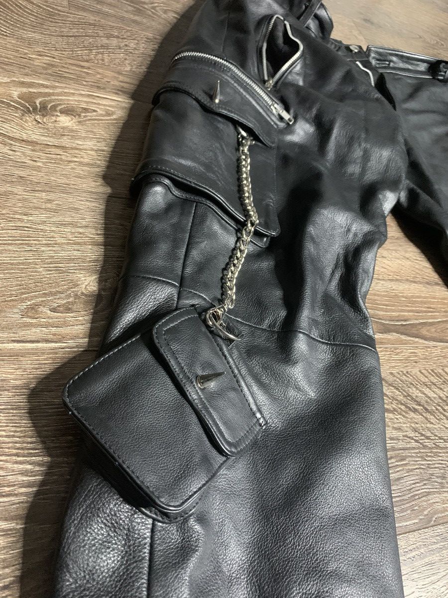 Designer Lucid Leather Biker Pants Size US 34 / EU 50 - 3 Thumbnail