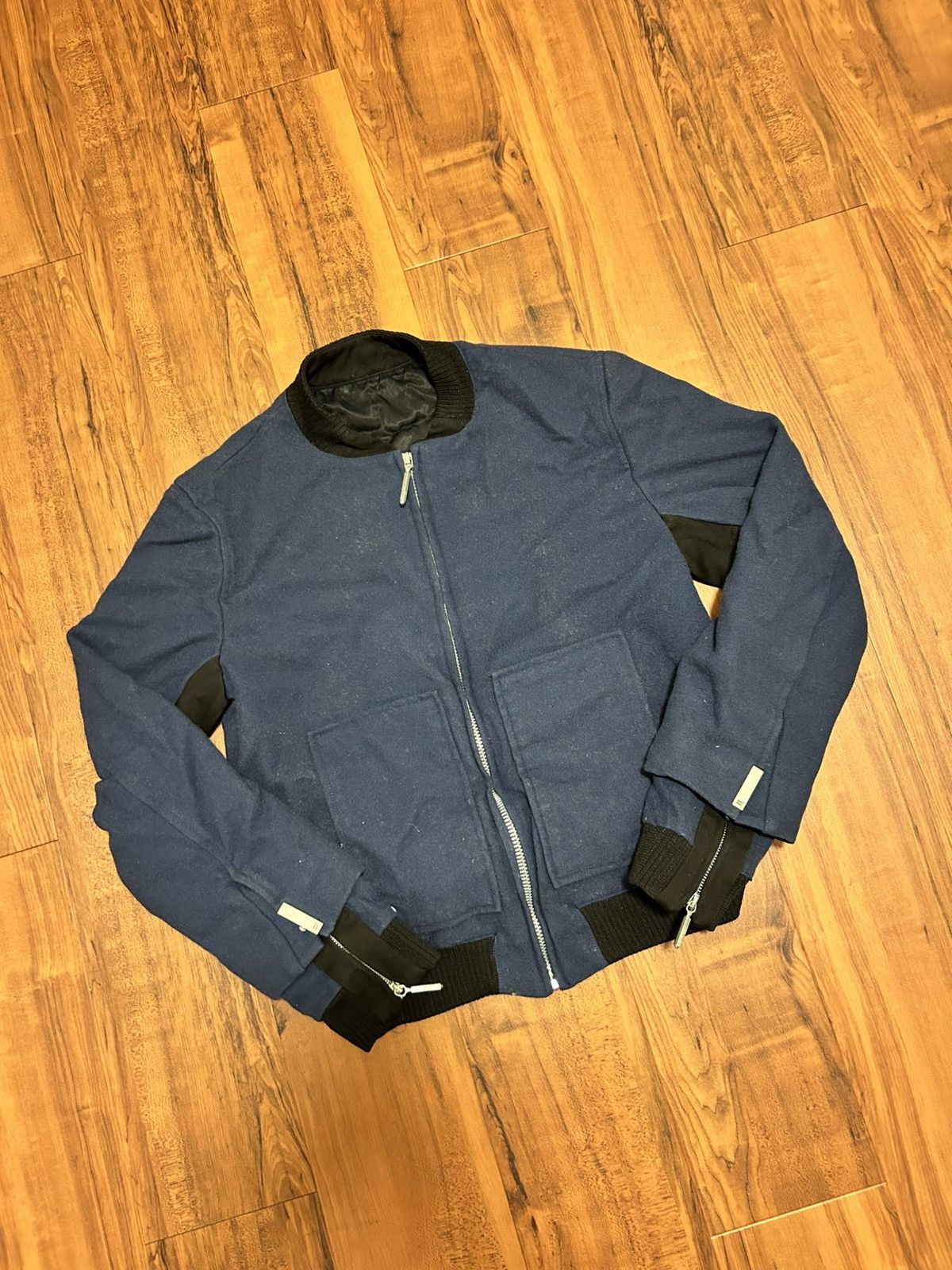 Balenciaga Y2K Authentic Balenciaga Navy Bomber Zip Up Jacket Size US M / EU 48-50 / 2 - 1 Thumbnail