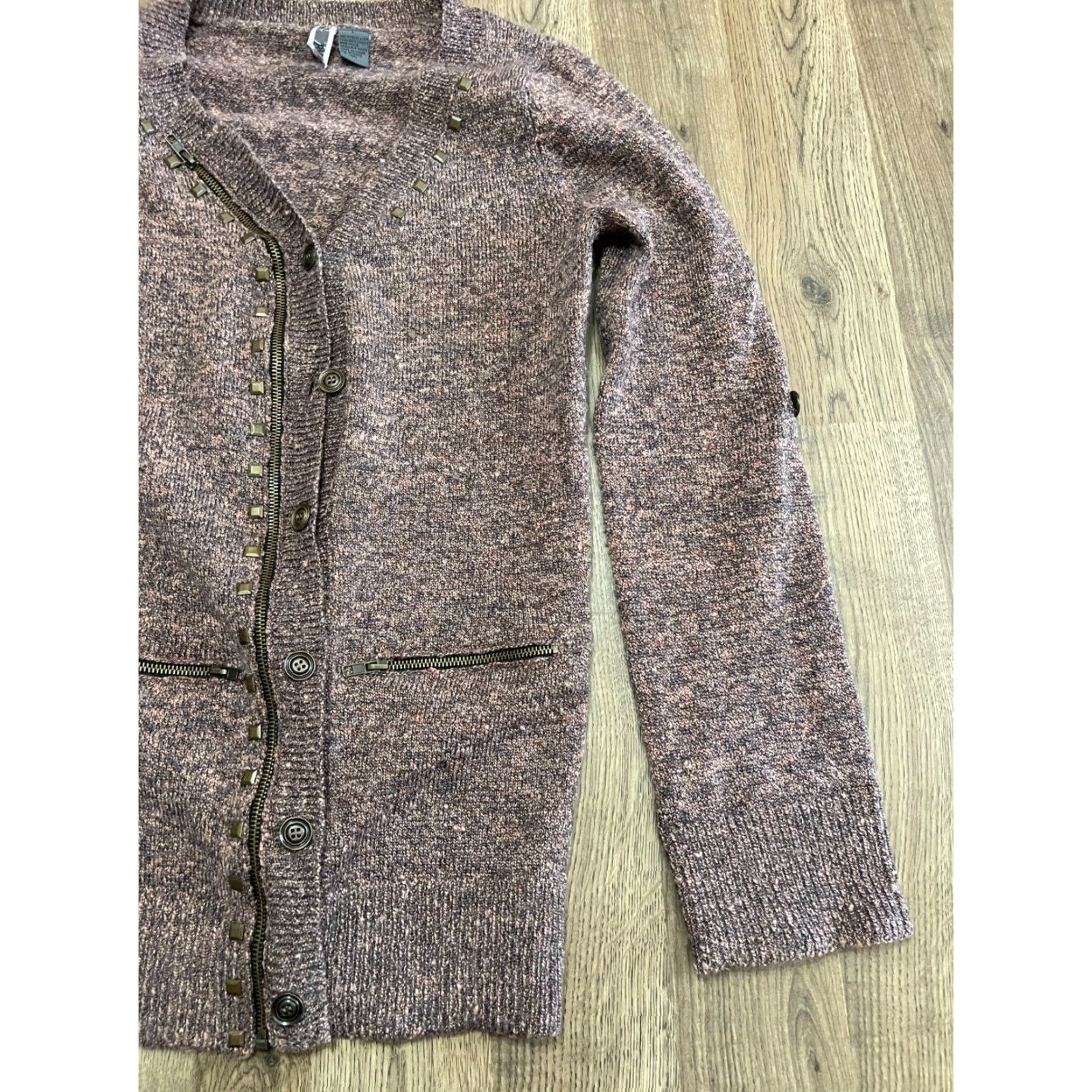 BKE BKE Sweater Cardigan, Women's Size Large, Brown, Button Up, V-Neck, Long Sleeve, Casual, Regular Fit, Solid, Fall Spring Summer, Women, Mens Girls? Size L / US 10 / IT 46 - 4 Thumbnail