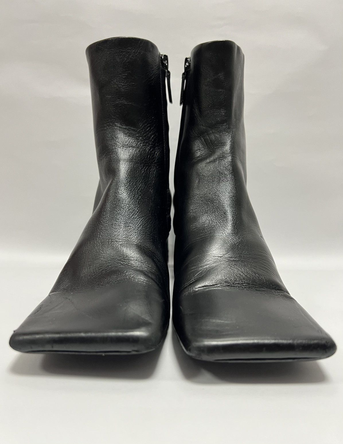 Balenciaga Balenciaga - Square Toe Leather Ankle Boots Size US 8 / IT 38 - 3 Thumbnail