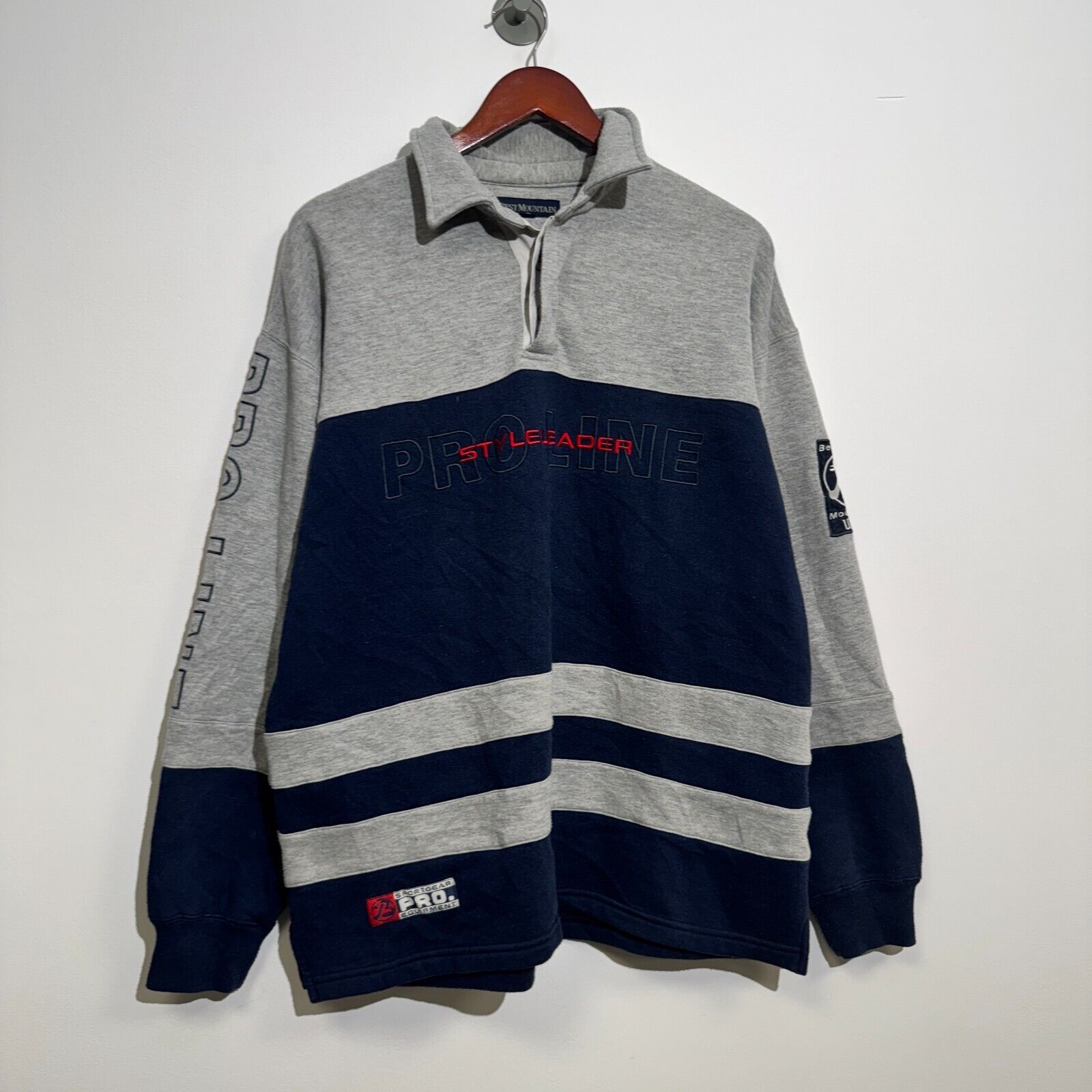 Vintage Vintage Unisex Gray Navy Blue Cotton Sweatshirt Size L Size US L / EU 52-54 / 3 - 2 Thumbnail