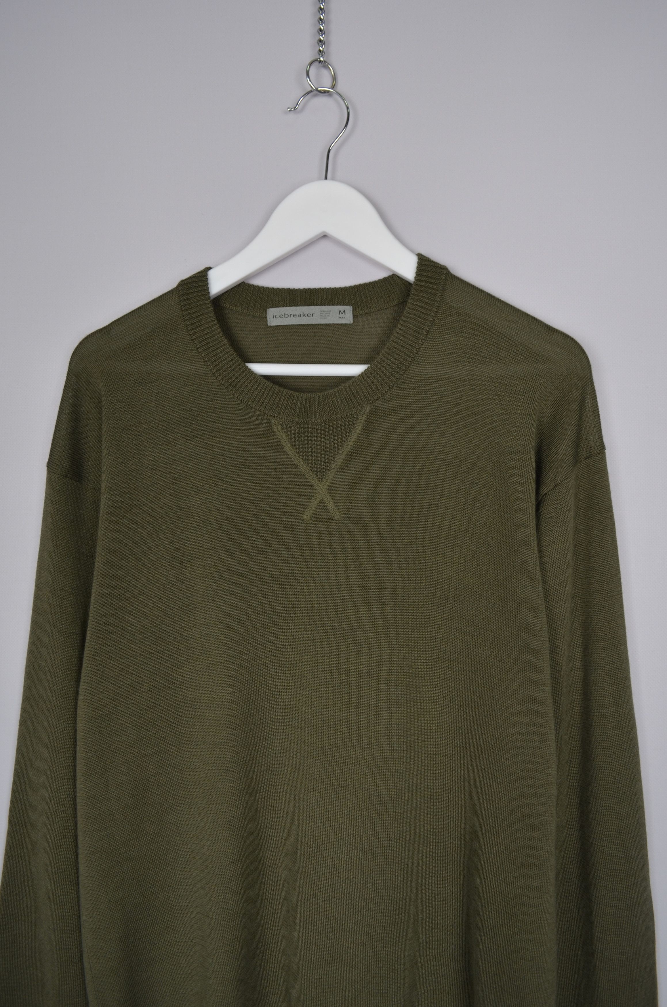 Icebreaker Icebreaker Merino Wool Hybrid Jersey Sweater Deep Olive Sz M Size US M / EU 48-50 / 2 - 2 Thumbnail