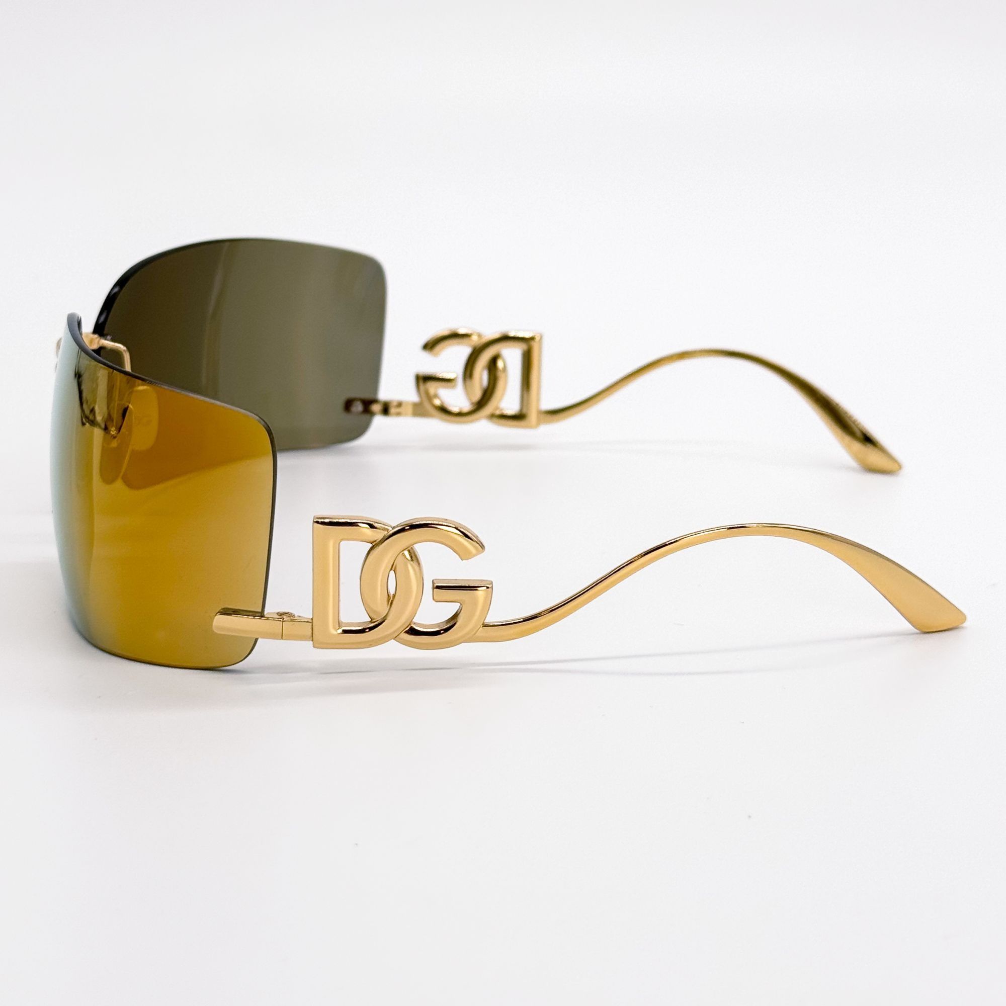 Dolce & Gabbana NEW DG2319 02/5A DOLCE&GABBANA GOLD SHIELD SUNGLASSES DG2319 Size ONE SIZE - 8 Thumbnail