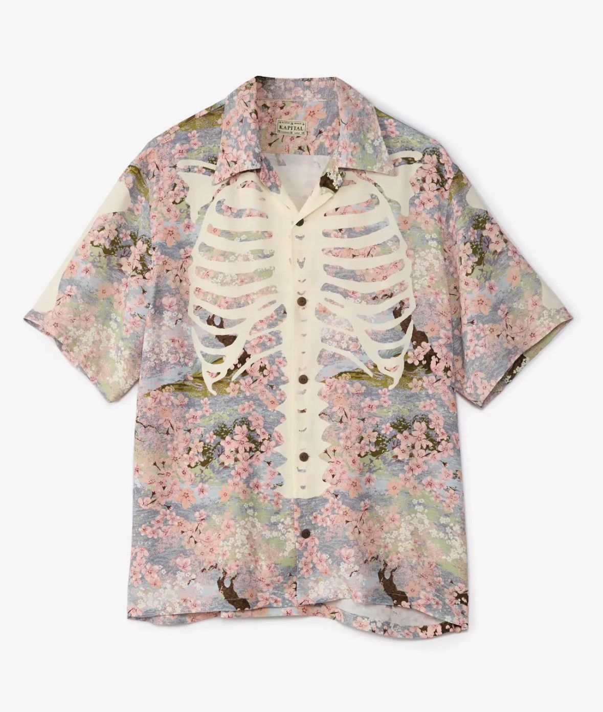 Kapital KAPITAL Sakura-Bone Aloha Shirt Size 4 (XL) Rayon Sax Size US XL / EU 56 / 4 - 2 Thumbnail