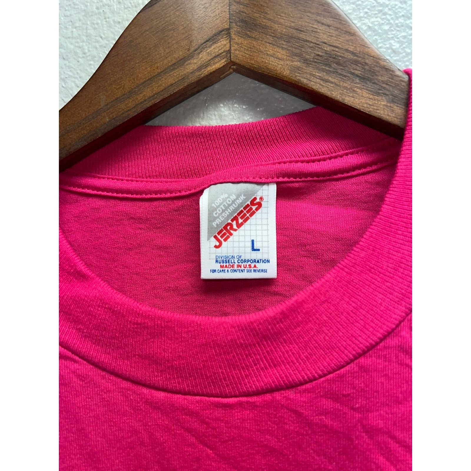 Jerzees 90s Vintage Jerzees Pink Blank Shirt Tee 1990s VTG L Large Size US L / EU 52-54 / 3 - 5 Thumbnail