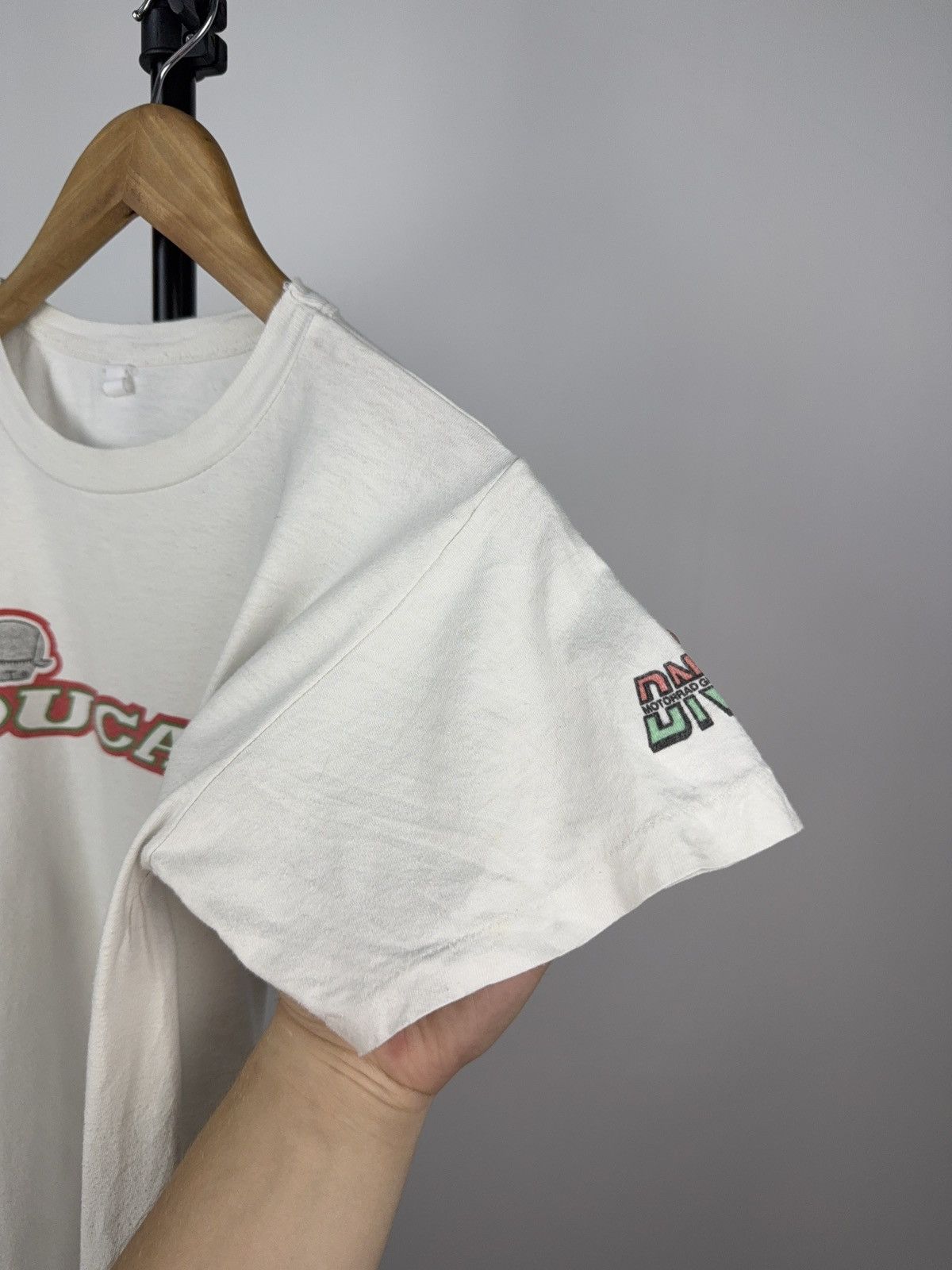Ducati × Vintage 80s Ducati x DNL Motorrad Helmet Graphic T-Shirt White S Size US S / EU 44-46 / 1 - 6 Thumbnail