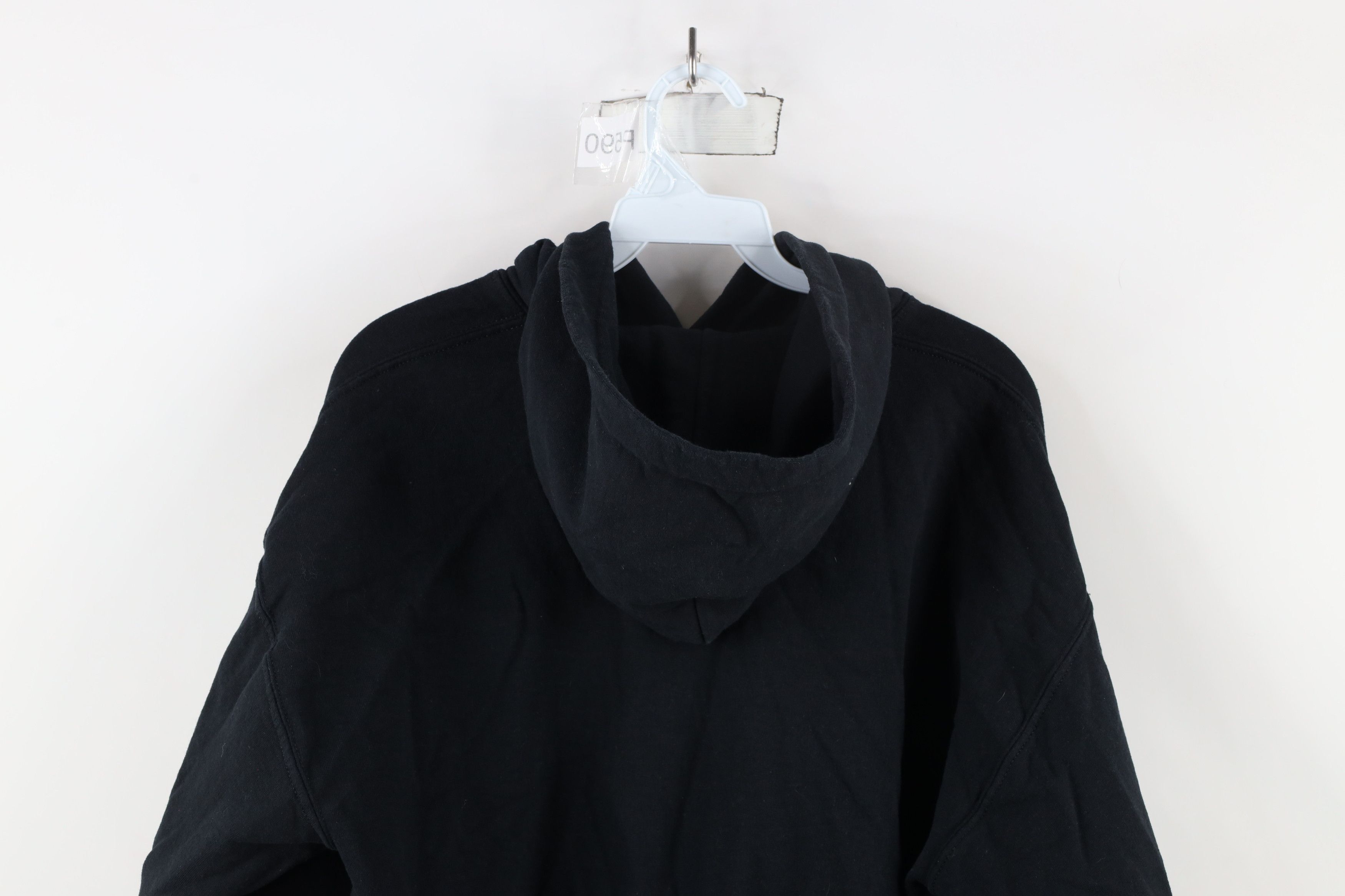 Vintage Vintage 90s Streetwear Faded Blank Hoodie Sweatshirt Black Size US L / EU 52-54 / 3 - 10 Thumbnail