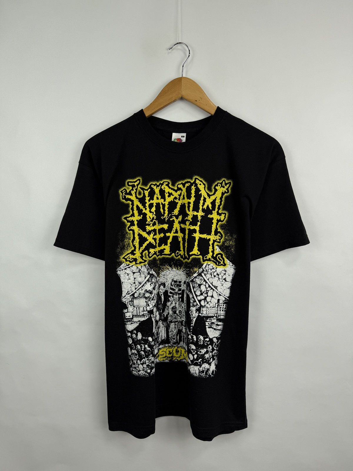 Fruit Of The Loom 🇬🇧 Vintage Y2K Napalm Death SCUM Grindcore T-Shirt Death Meta Size US M / EU 48-50 / 2 - 2 Thumbnail