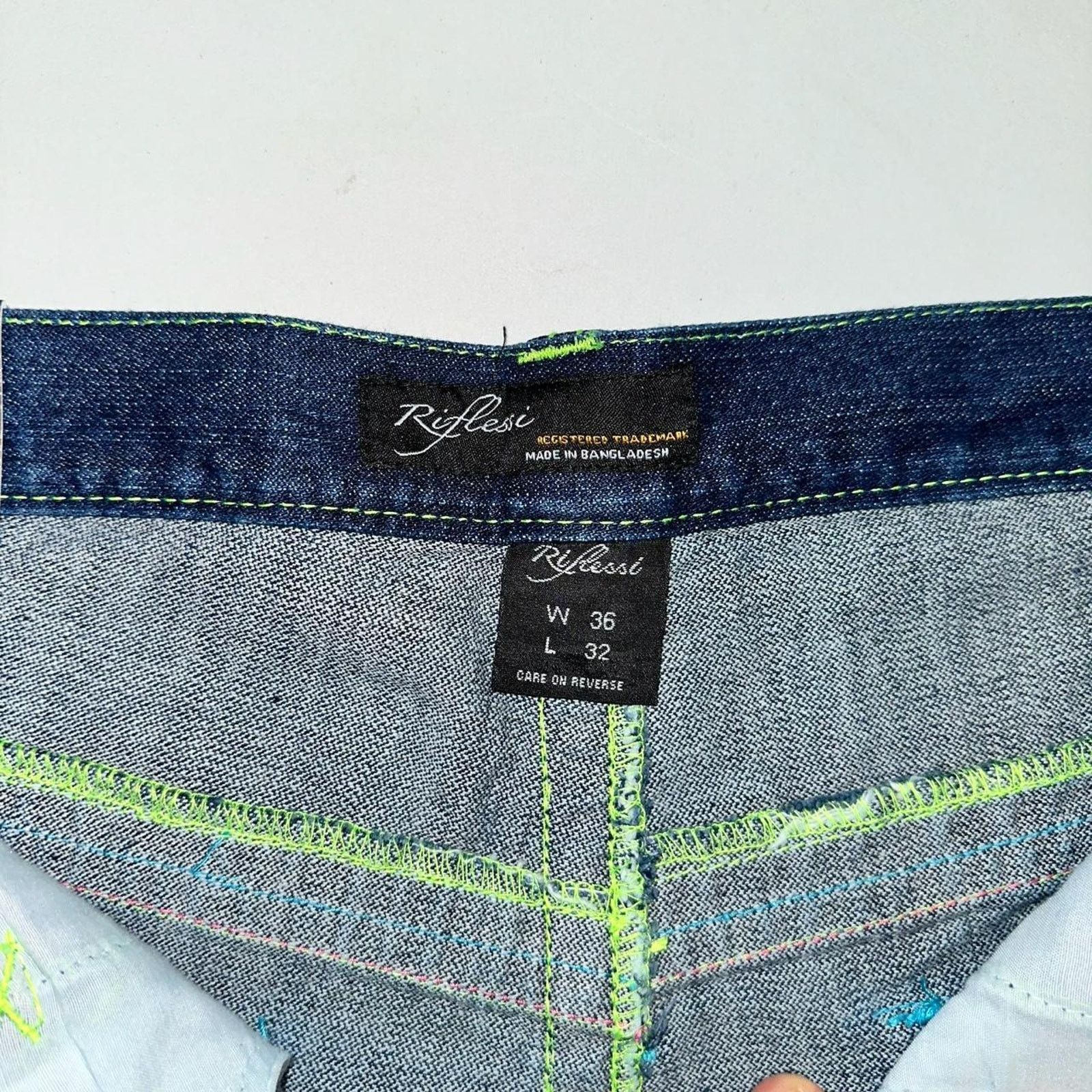 Vintage Vintage baggy y2k riflessi faded blue skater unique design Size US 36 / EU 52 - 5 Thumbnail