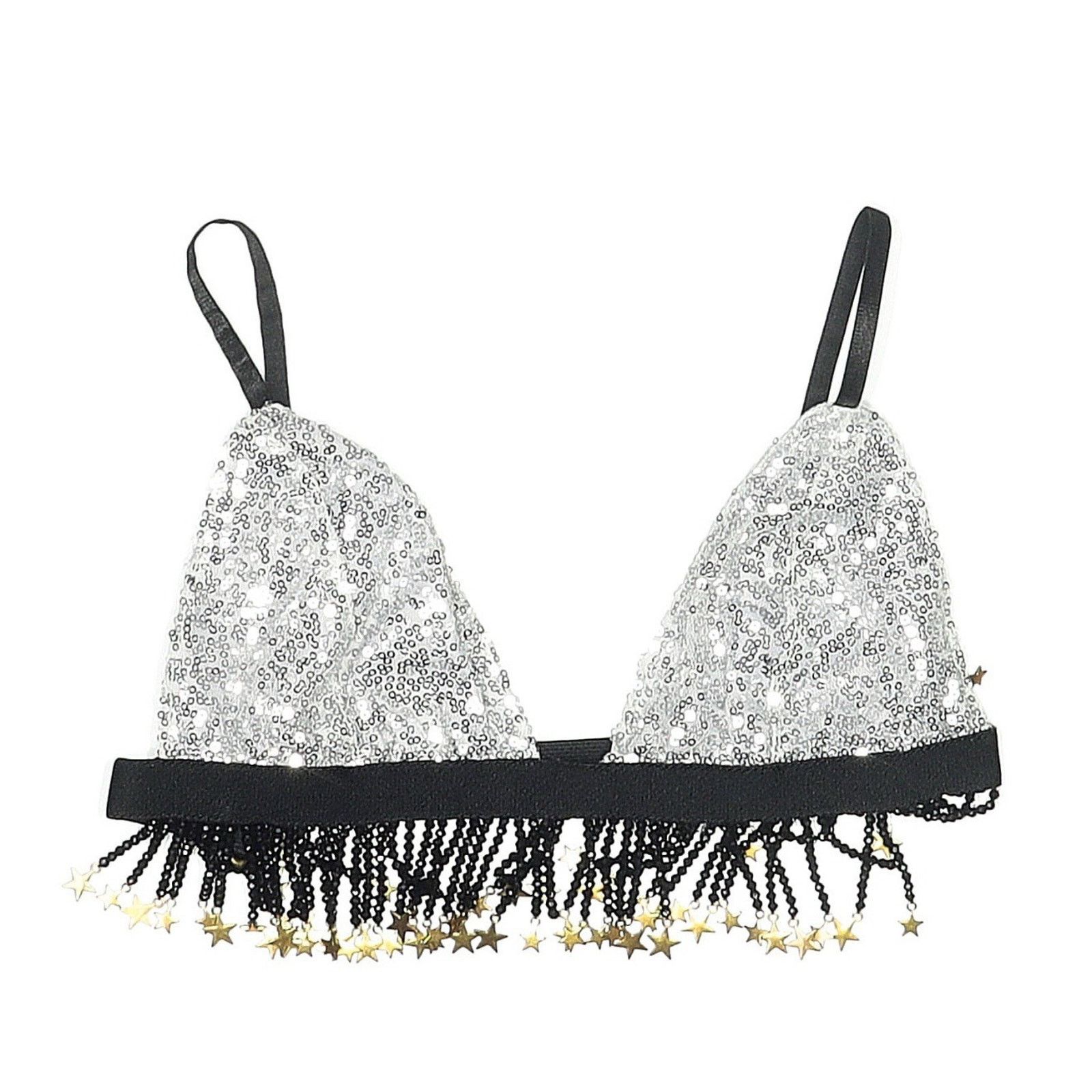 Designer Her Pony Silver Bra Stop Star Fringe 8 Size M / US 6-8 / IT 42-44 - 1 Thumbnail