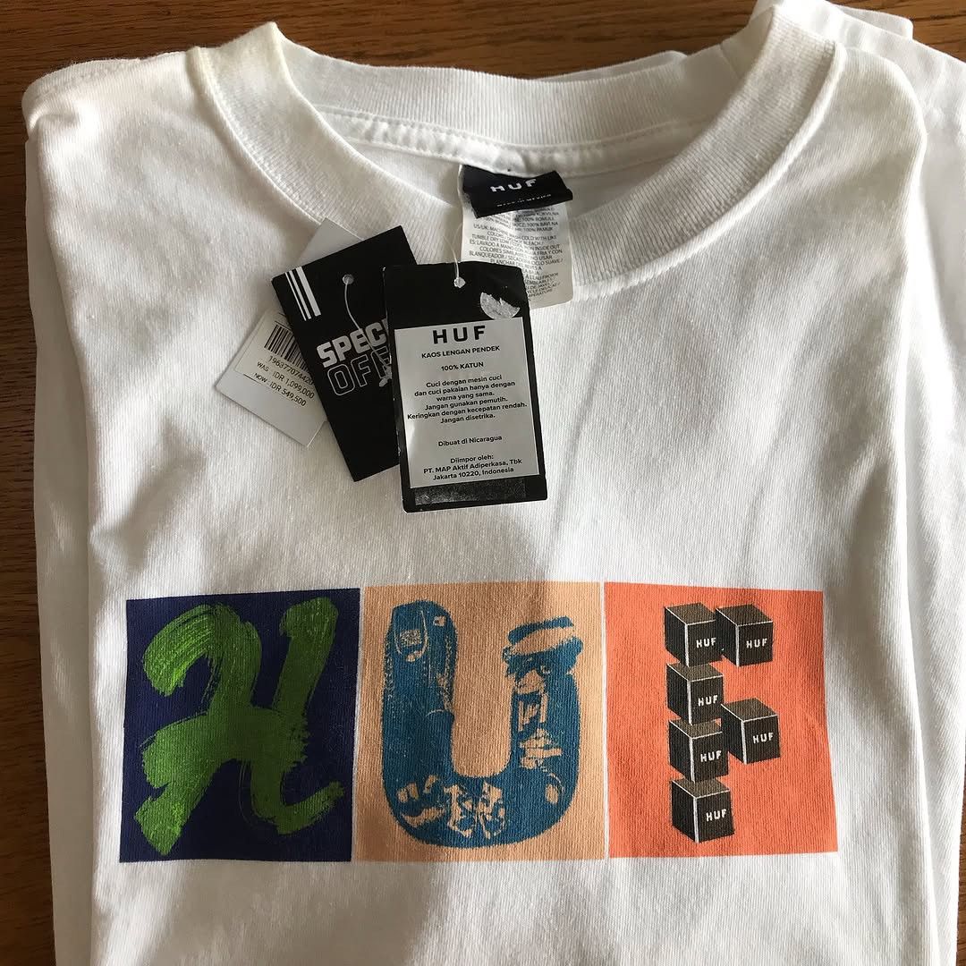 Huf HUF Skateboard THREEMIX UNISEX T SHIRT WHITE tee shirt mexic Size US L / EU 52-54 / 3 - 3 Thumbnail