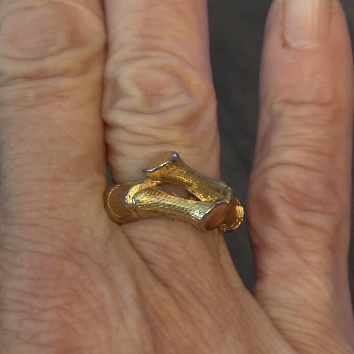 Vintage Vintage gold tone bamboo ring Size ONE SIZE - 3 Thumbnail