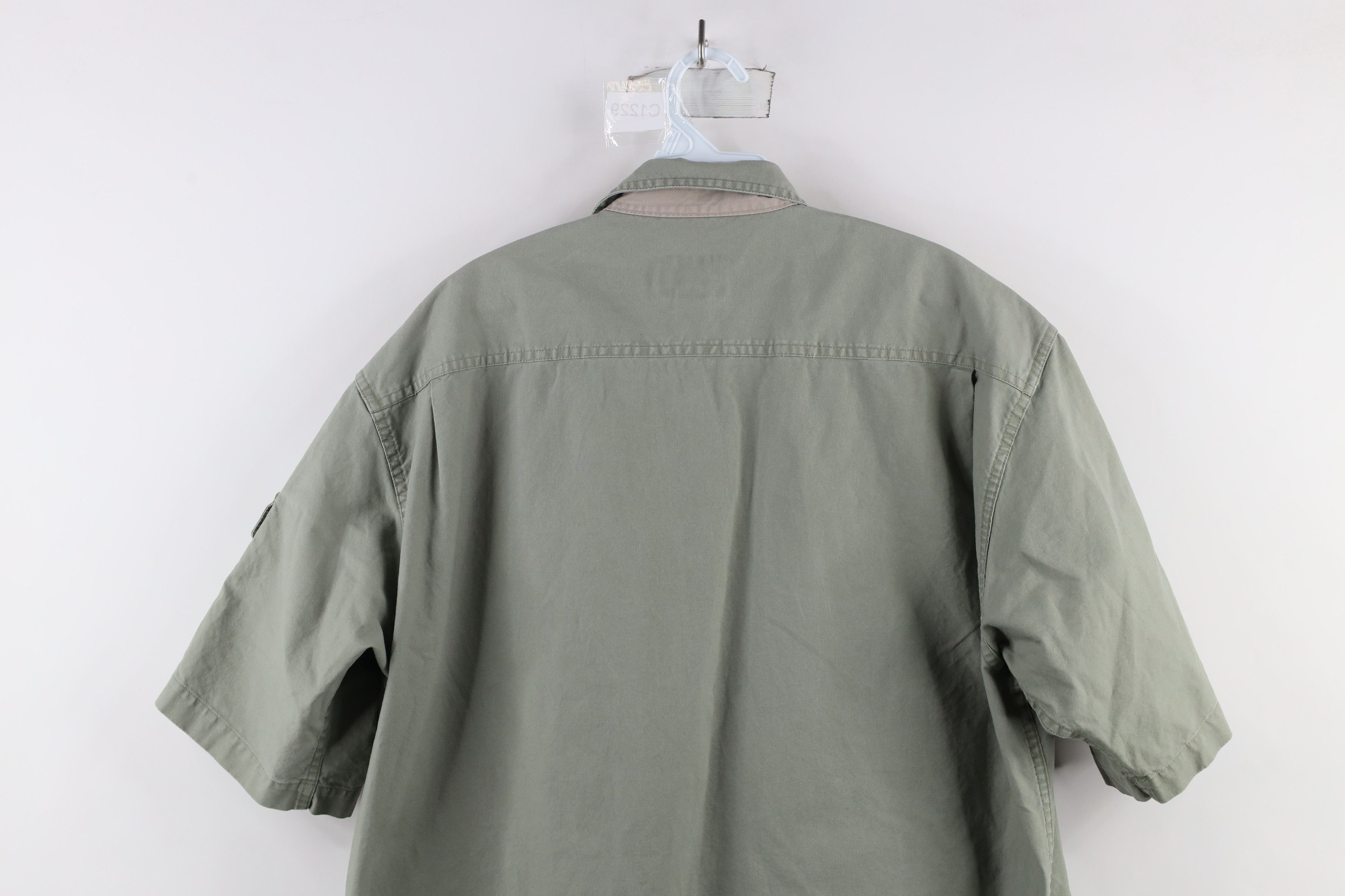 Cabelas × Vintage Vintage Cabelas Short Sleeve Safari Bush Button Shirt Green Size US L / EU 52-54 / 3 - 10 Thumbnail