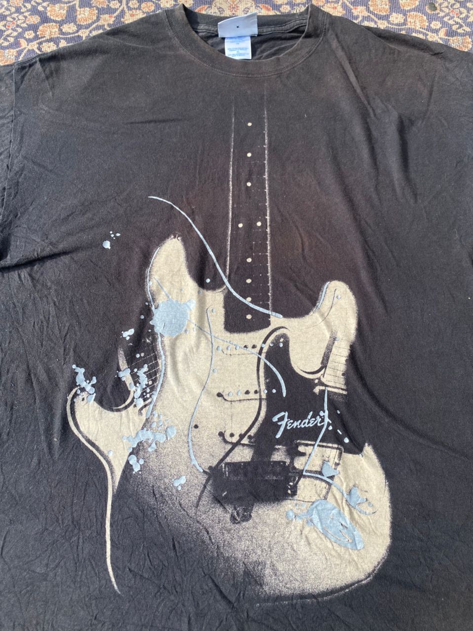 Japanese Brand Vtg Fender Stratocaster T Shirt Black Guitar Y2K Strat Size US L / EU 52-54 / 3 - 6 Thumbnail