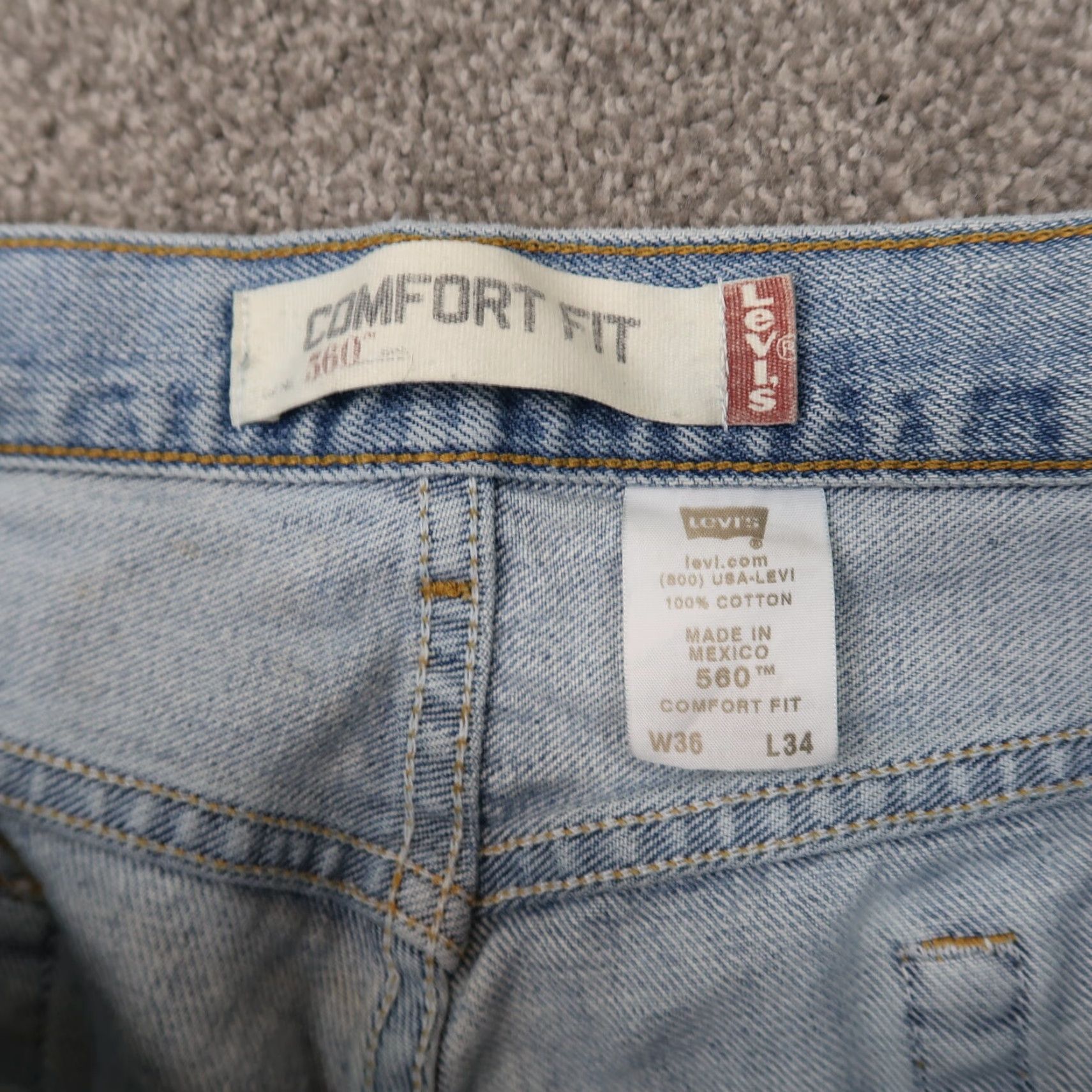 Levi's VINTAGE Levi's Jeans 560 Comfort Fit 36x34 Distressed Blue Denim 5-Pocket Baggy Mens Size US 36 / EU 52 - 7 Thumbnail