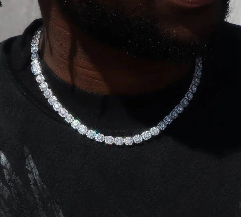 Jewelry Square Iced Out 8mm Cubic Link Necklace Size ONE SIZE - 2 Thumbnail