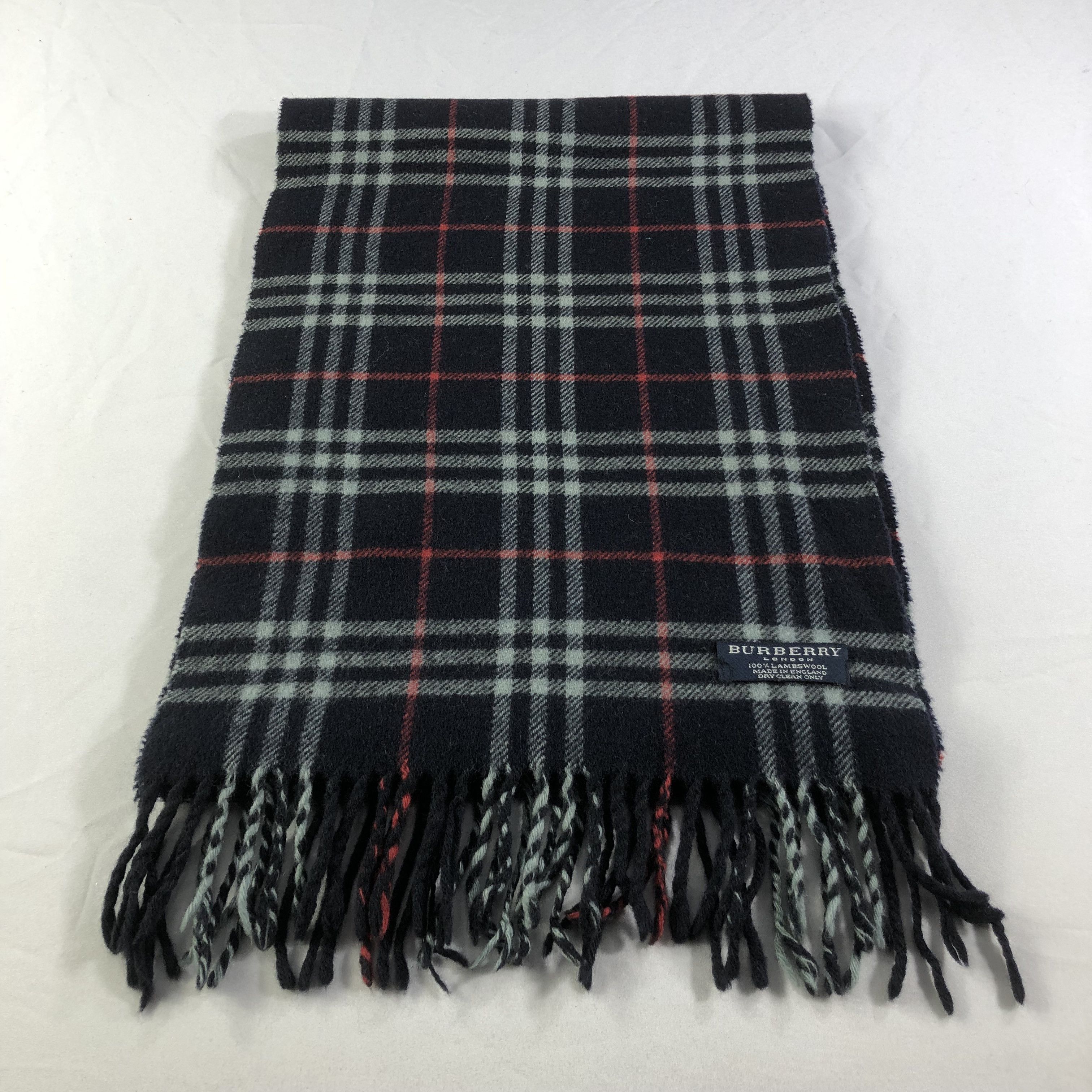 Burberry Burberry Blue Nova Check Wool Scarf Muffler V1544 Size ONE SIZE - 3 Thumbnail