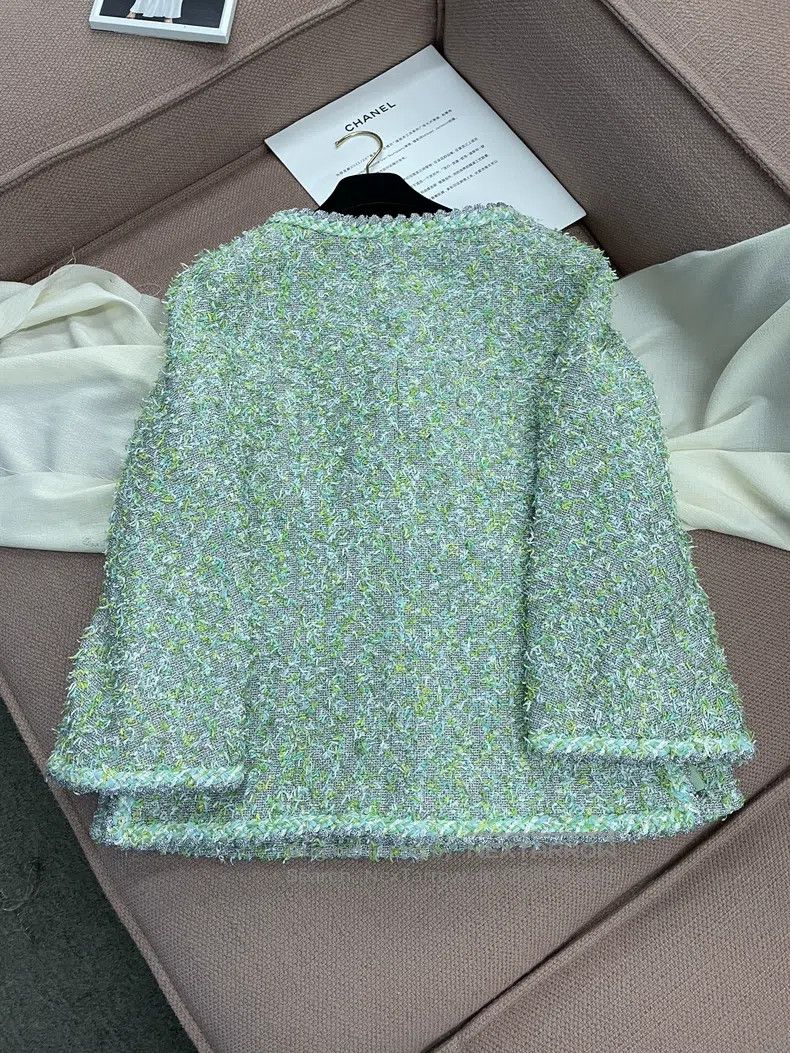 Chanel Chanel Green silver rolled edge four-pocket jacket Size S / US 4 / IT 40 - 3 Thumbnail