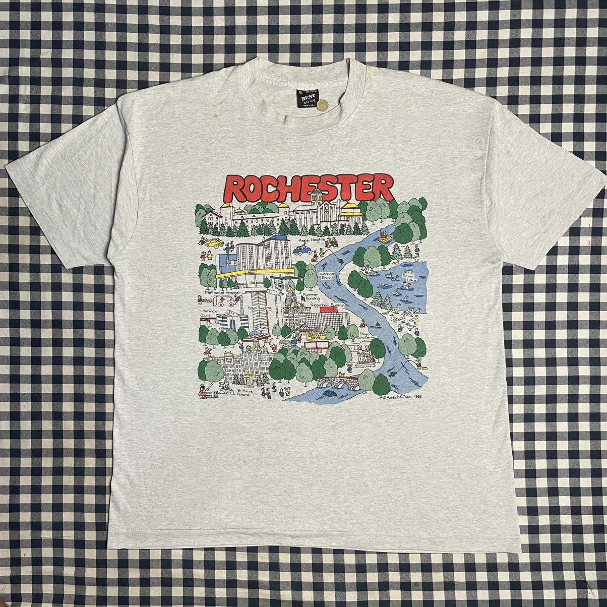 Vintage Tee Rochester Maps Vintage ©1988 by Barb McClain Size US XL / EU 56 / 4 - 1 Thumbnail