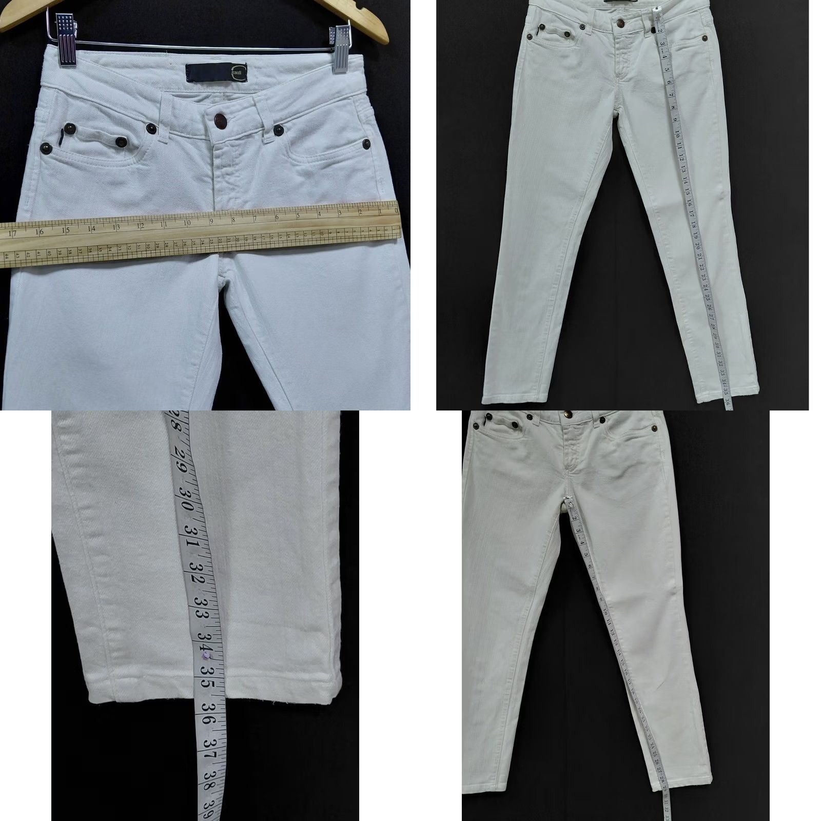 Just Cavalli Just Cavalli White Jeans Slim Women Size 27 Denim Cotton Solid Stretch Button Jeans Womens Size 27" / US 4 / IT 40 - 8 Thumbnail