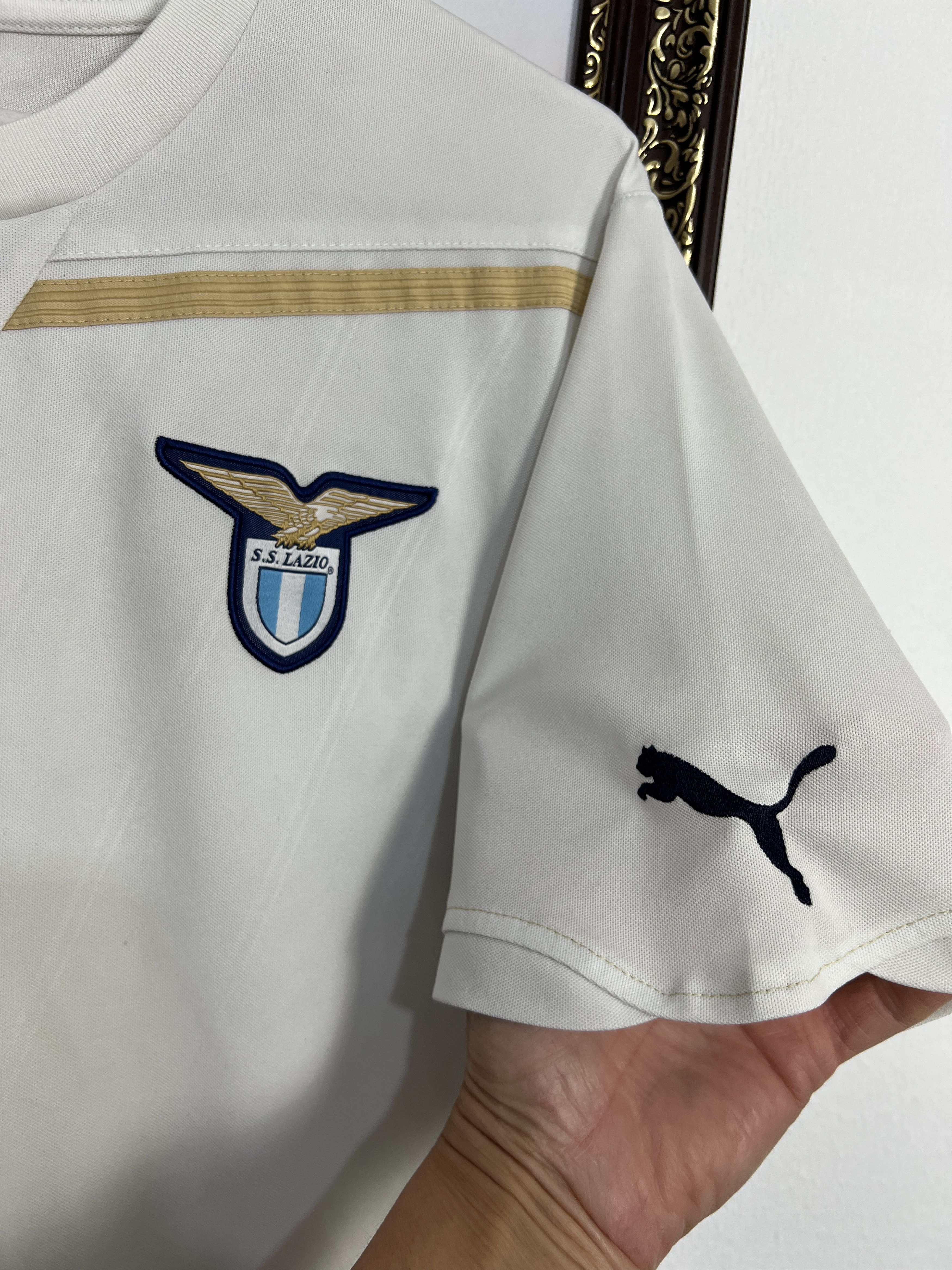 Puma Lazio Away football shirt 2012 Soccer Puma White Maglia Size US L / EU 52-54 / 3 - 3 Thumbnail