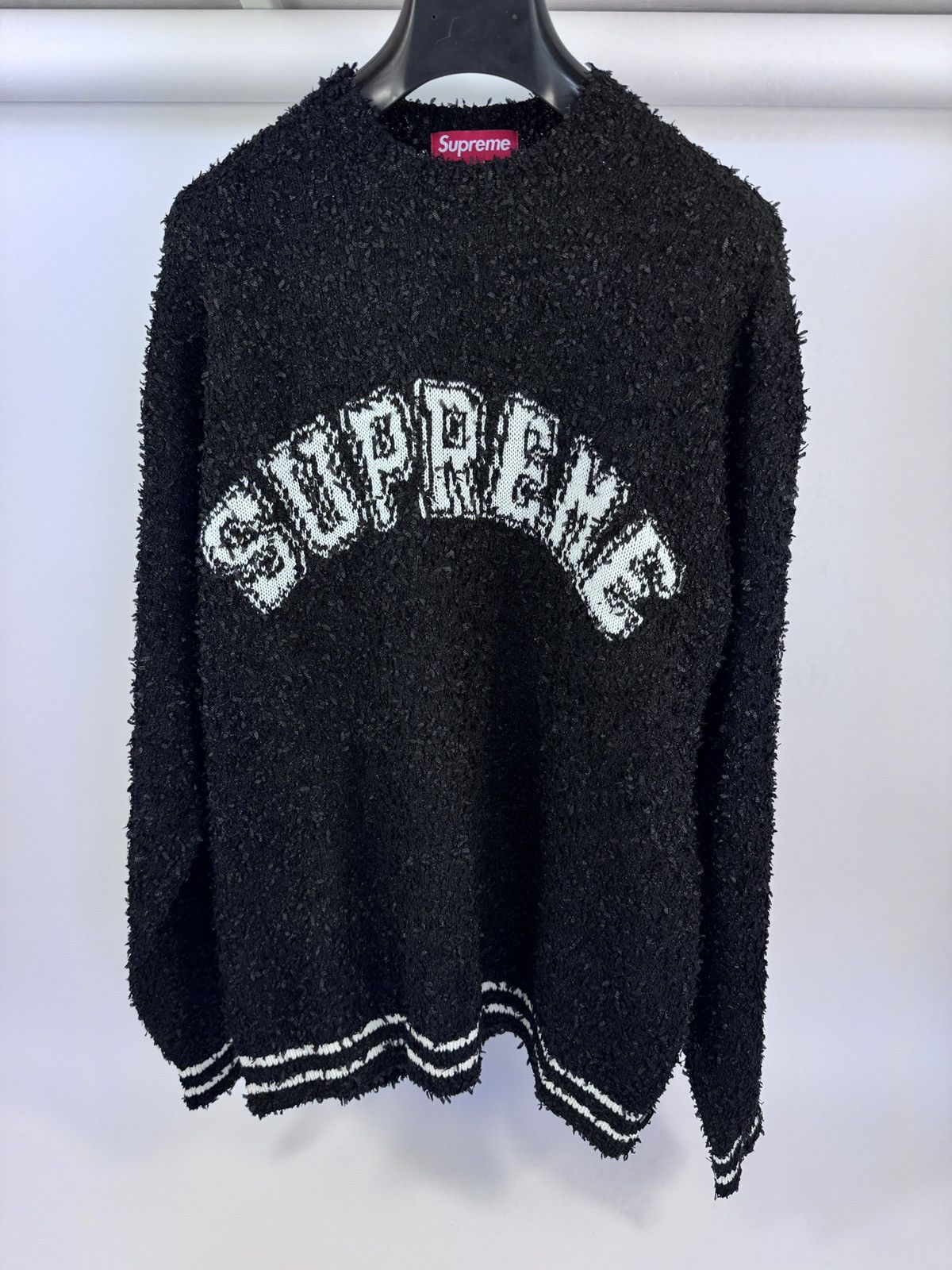 Supreme TEXTURED VARSITY SWEATER Size US L / EU 52-54 / 3 - 1 Thumbnail