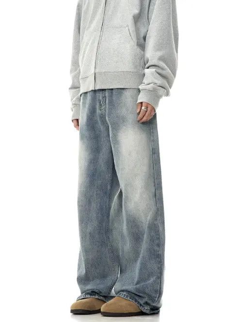 Hypebeast × Japanese Brand Pants American retro washed wide-leg simple loose jeans Size US 32 / EU 48 - 4 Thumbnail