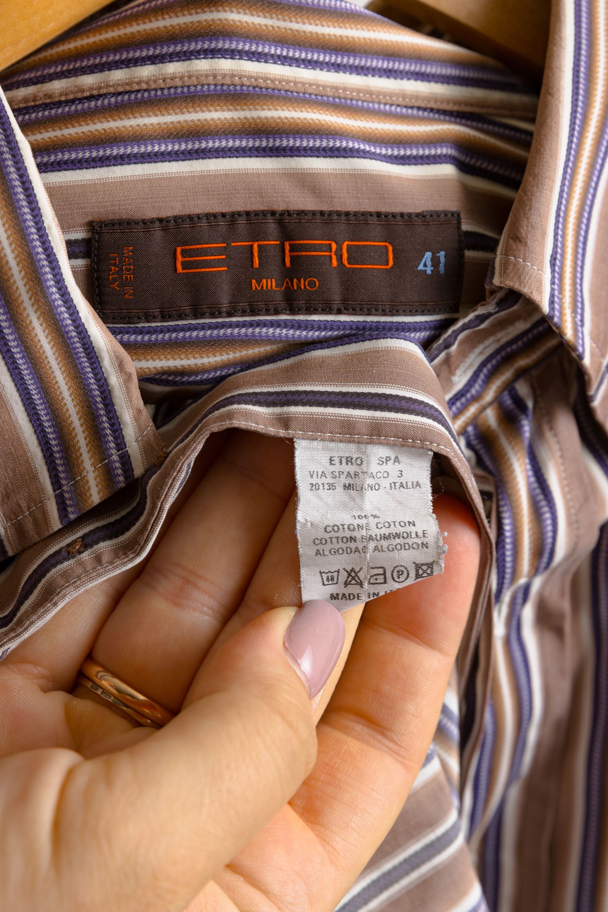 Etro × Vintage ETRO Mens Striped Shirt 7502 Size ONE SIZE - 8 Thumbnail