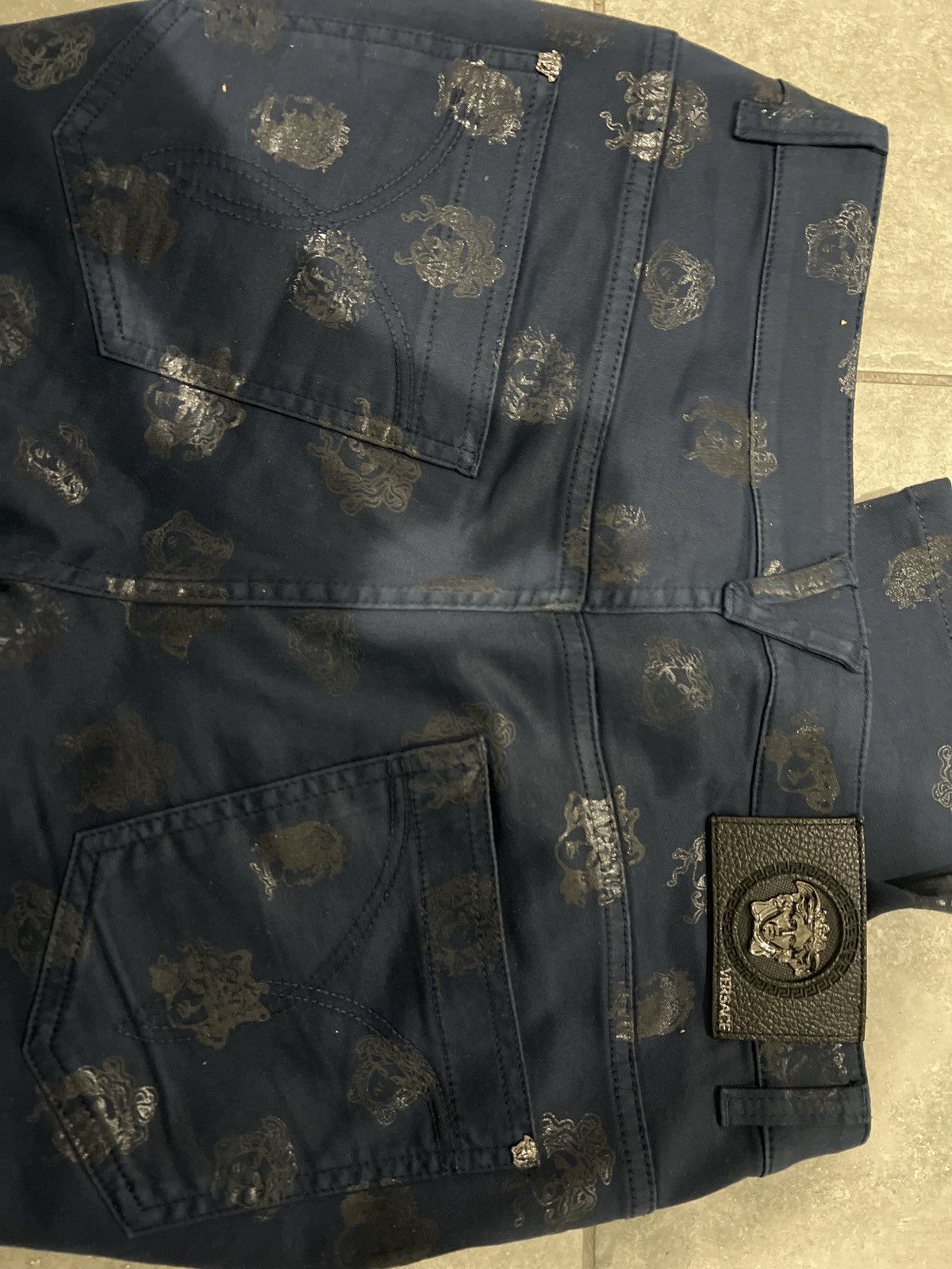 image of Versace Navy Pants Size 30, Men's