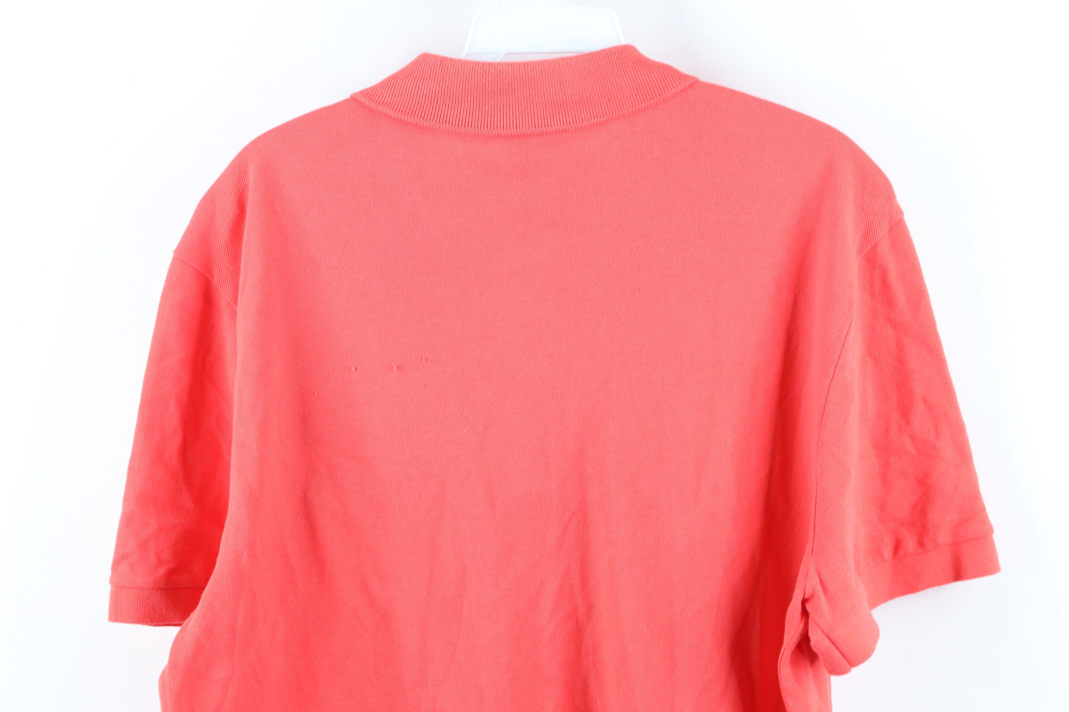 Lacoste × Vintage Lacoste Big Croc Logo Collared Golf Polo Shirt Salmon Pink Size US XL / EU 56 / 4 - 10 Thumbnail