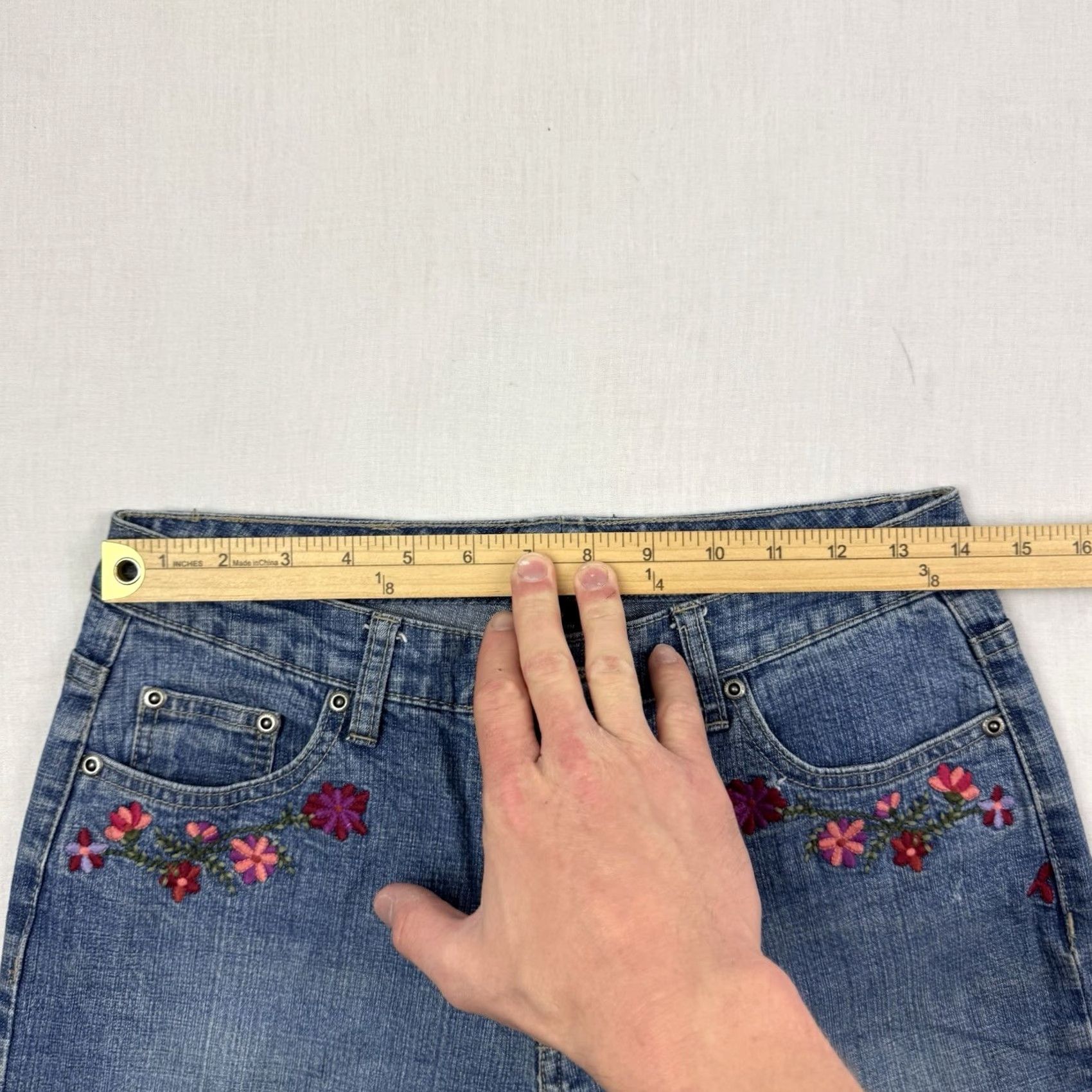 Vintage VINTAGE Rafaella Jeans Bootcut Womens 6P Hipster Flower 90s Y2K Nature Floral Blue Size 28" / US 6 / IT 42 - 7 Thumbnail