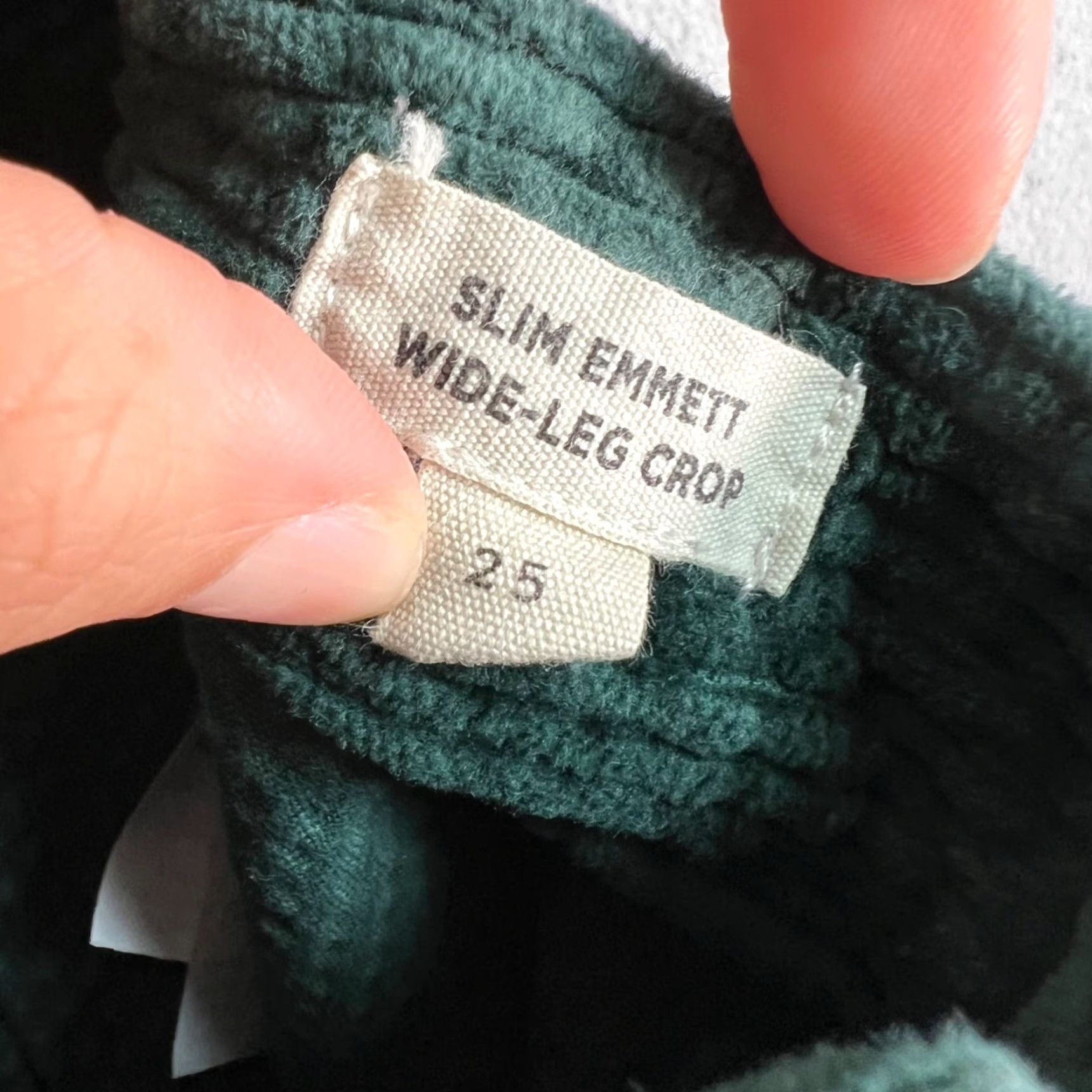 Madewell Madewell Womens Size 25 Slim Emmett Wide-Leg Corduroy Pants Green Cotton Blend Size 42" / US 20 - 4 Thumbnail